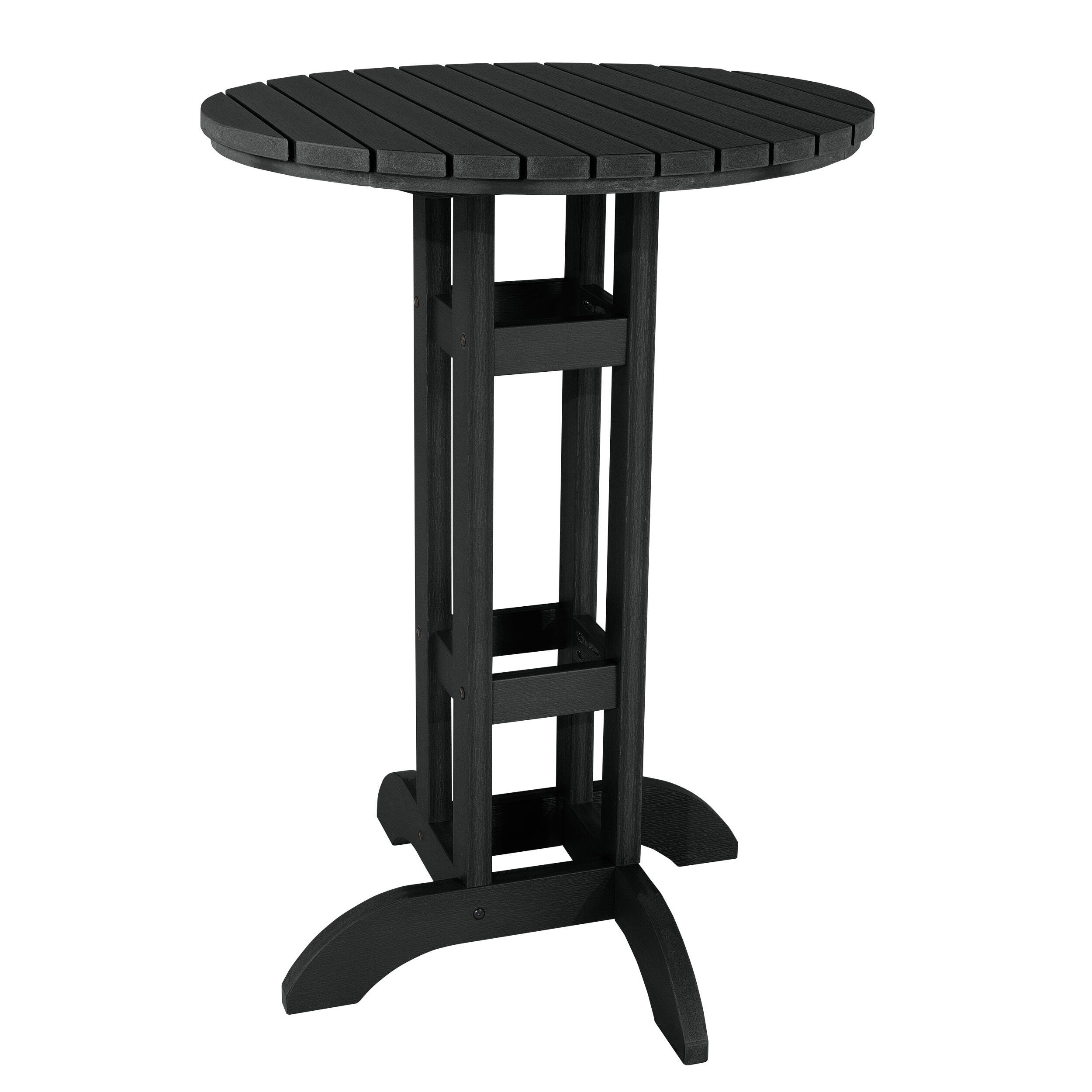 Highwood Lehigh Outdoor Round Bar Table, Black, large