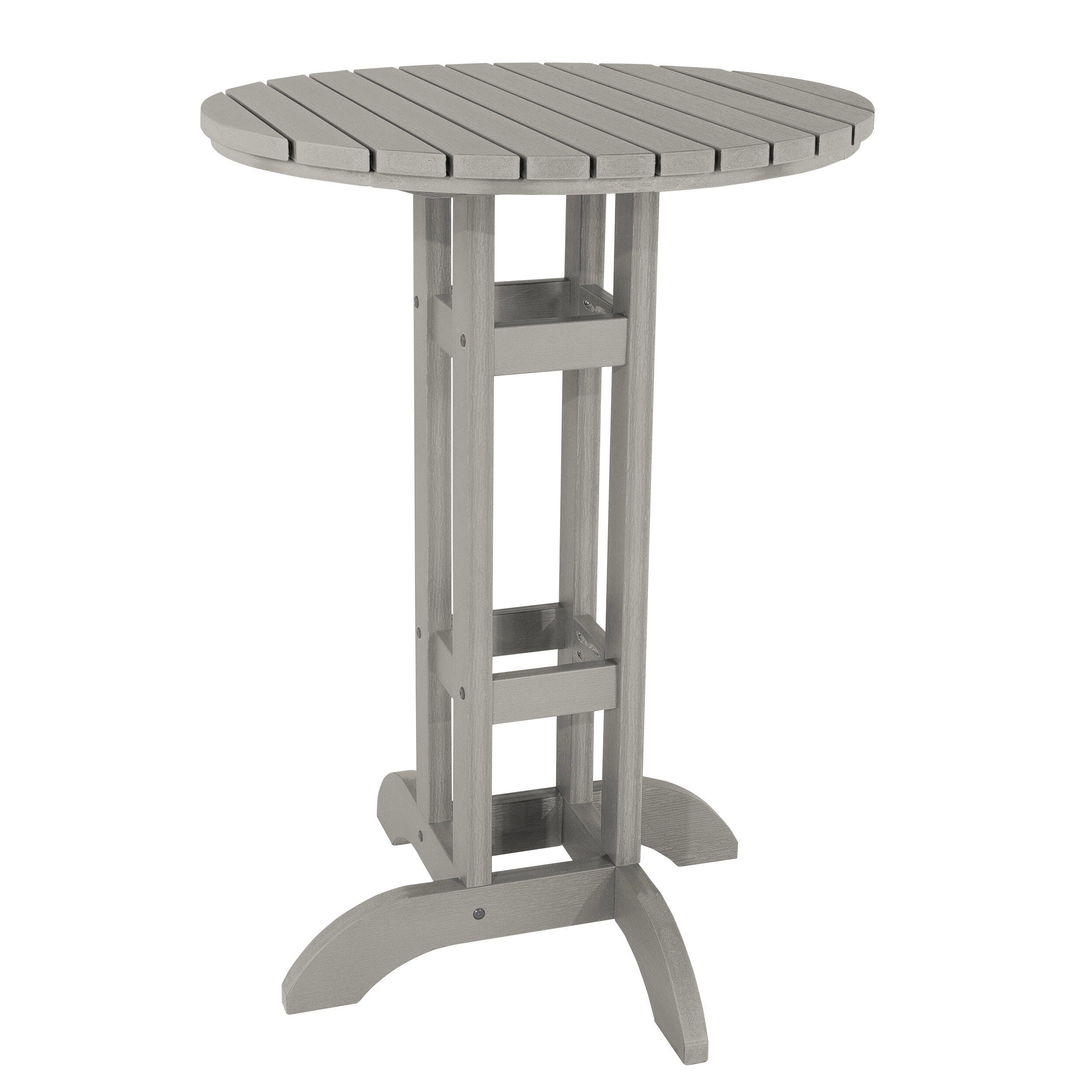 Highwood Lehigh Outdoor Round Bar Table, Harbor Gray, large
