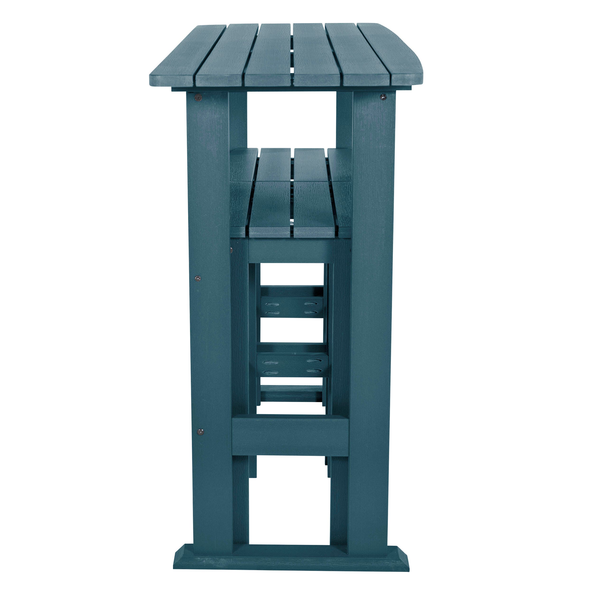 Highwood Lehigh Outdoor Bar Table and 2 Bar Stools, Nantucket Blue, large