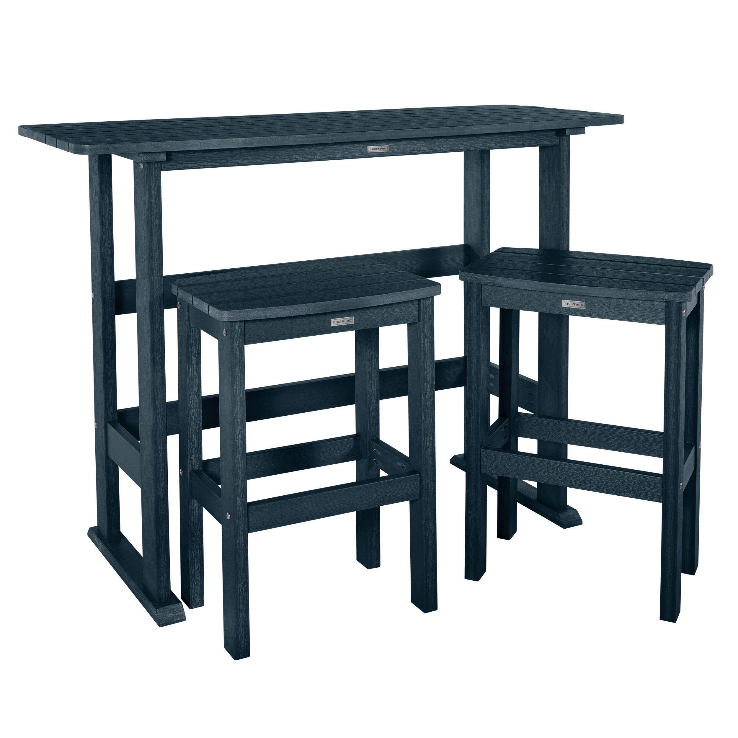 Highwood Lehigh Outdoor Bar Table and 2 Bar Stools