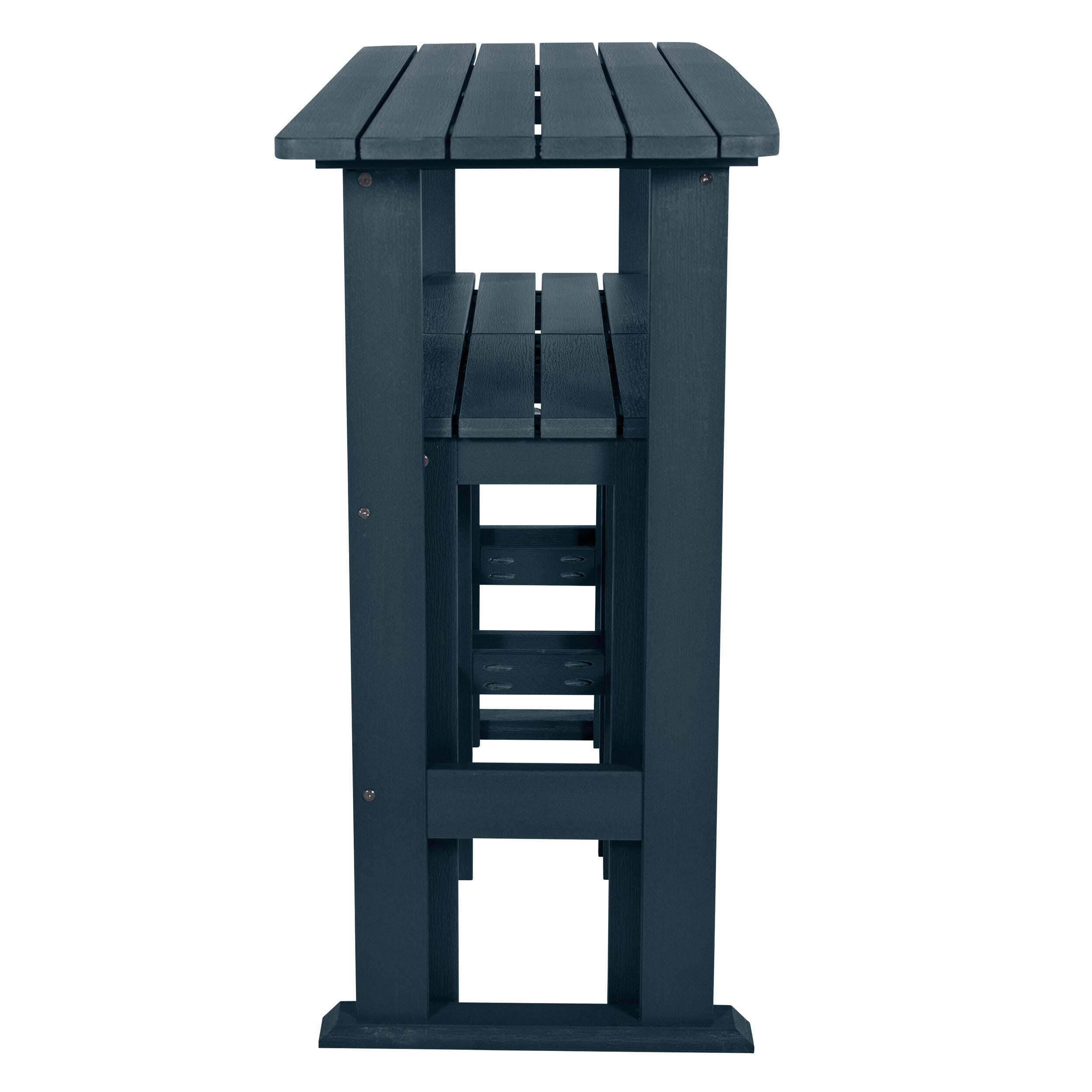 Highwood Lehigh Outdoor Bar Table and 2 Bar Stools, Federal Blue, large