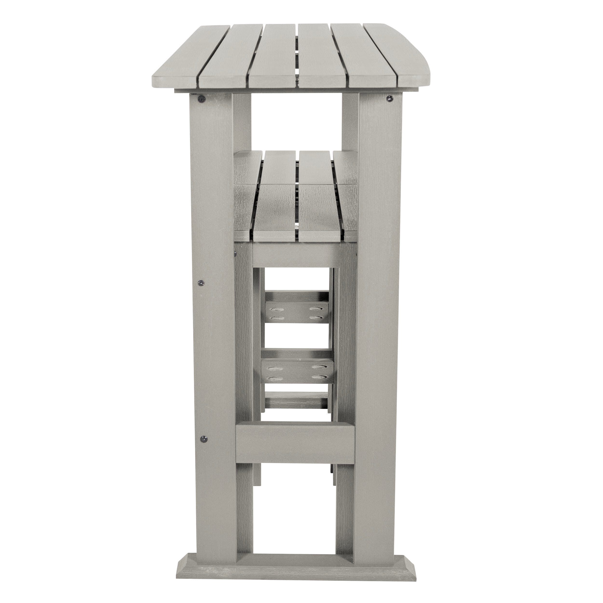 Highwood Lehigh Outdoor Bar Table and 2 Bar Stools, Harbor Gray, large