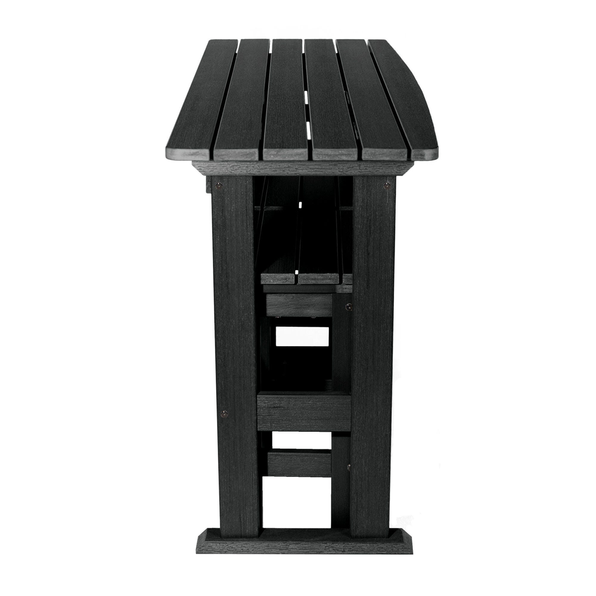 Highwood Lehigh Outdoor Dining Table and 2 Chairs, Black, large