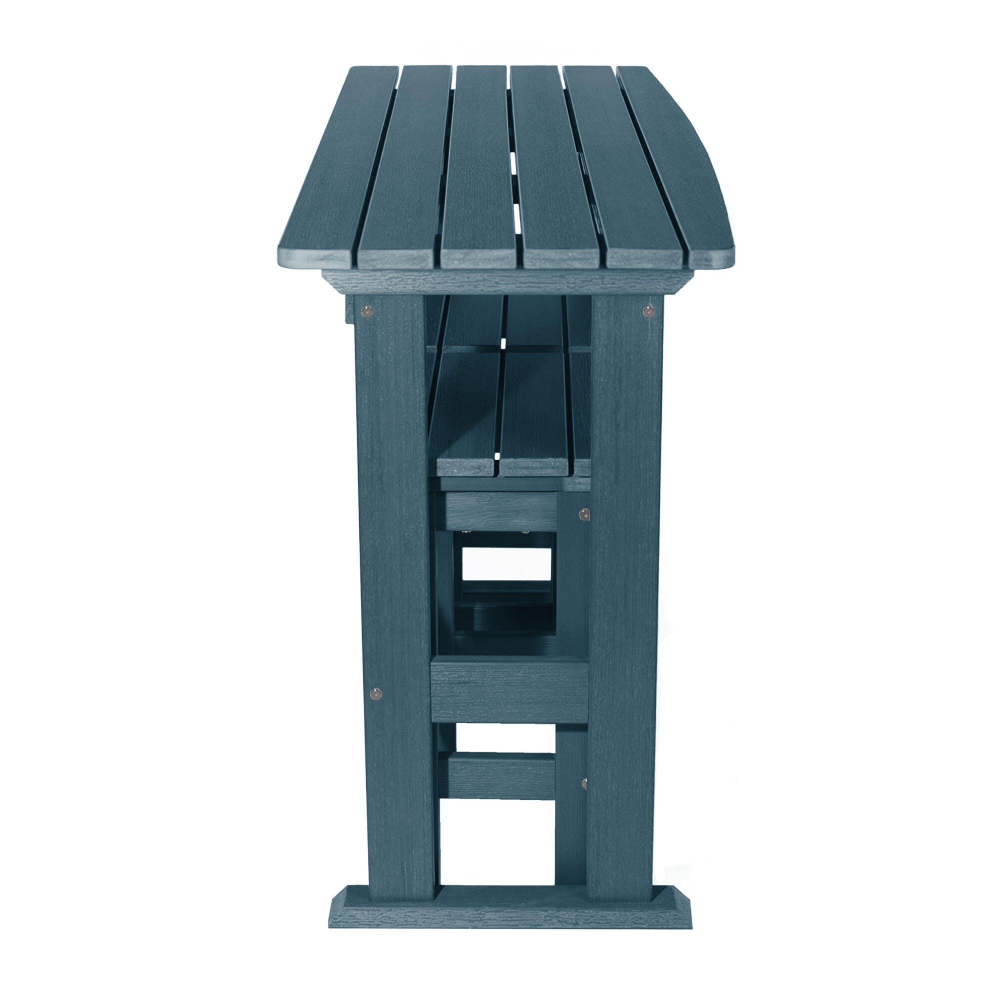 Highwood Lehigh Outdoor Dining Table and 2 Chairs, Nantucket Blue, large