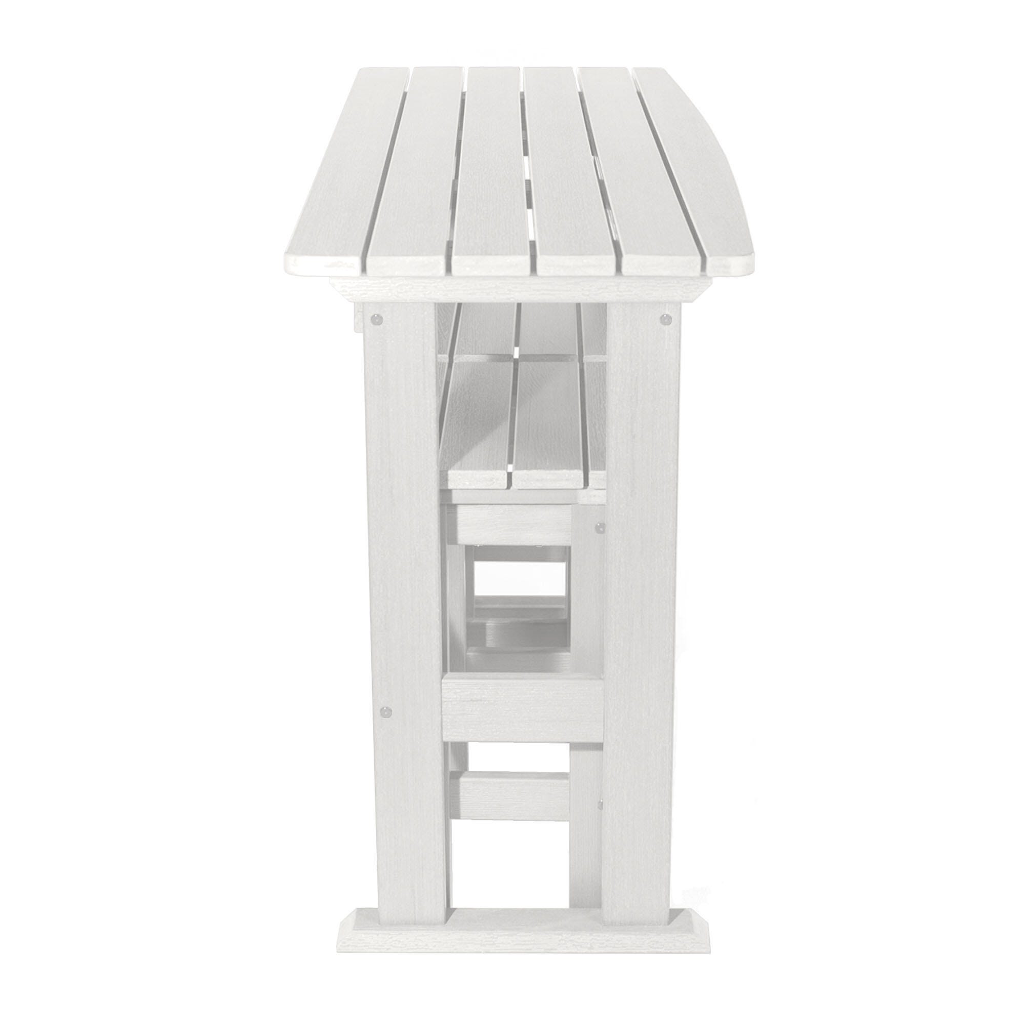 Highwood Lehigh Outdoor Dining Table and 2 Chairs, White, large