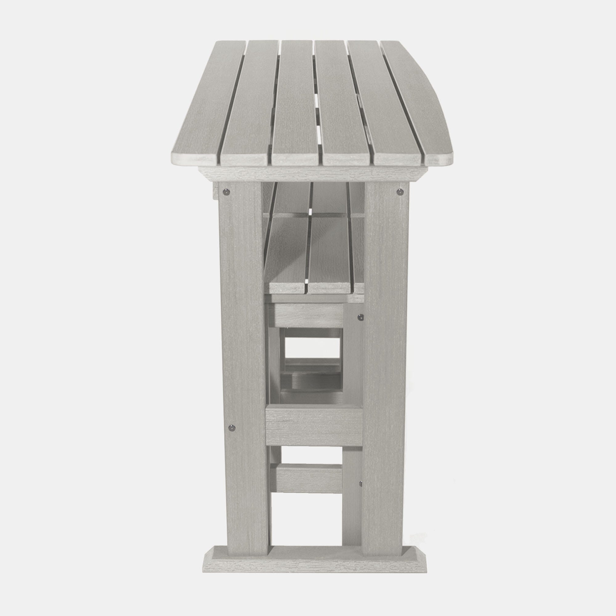Highwood Lehigh Outdoor Dining Table and 2 Chairs, Harbor Gray, large
