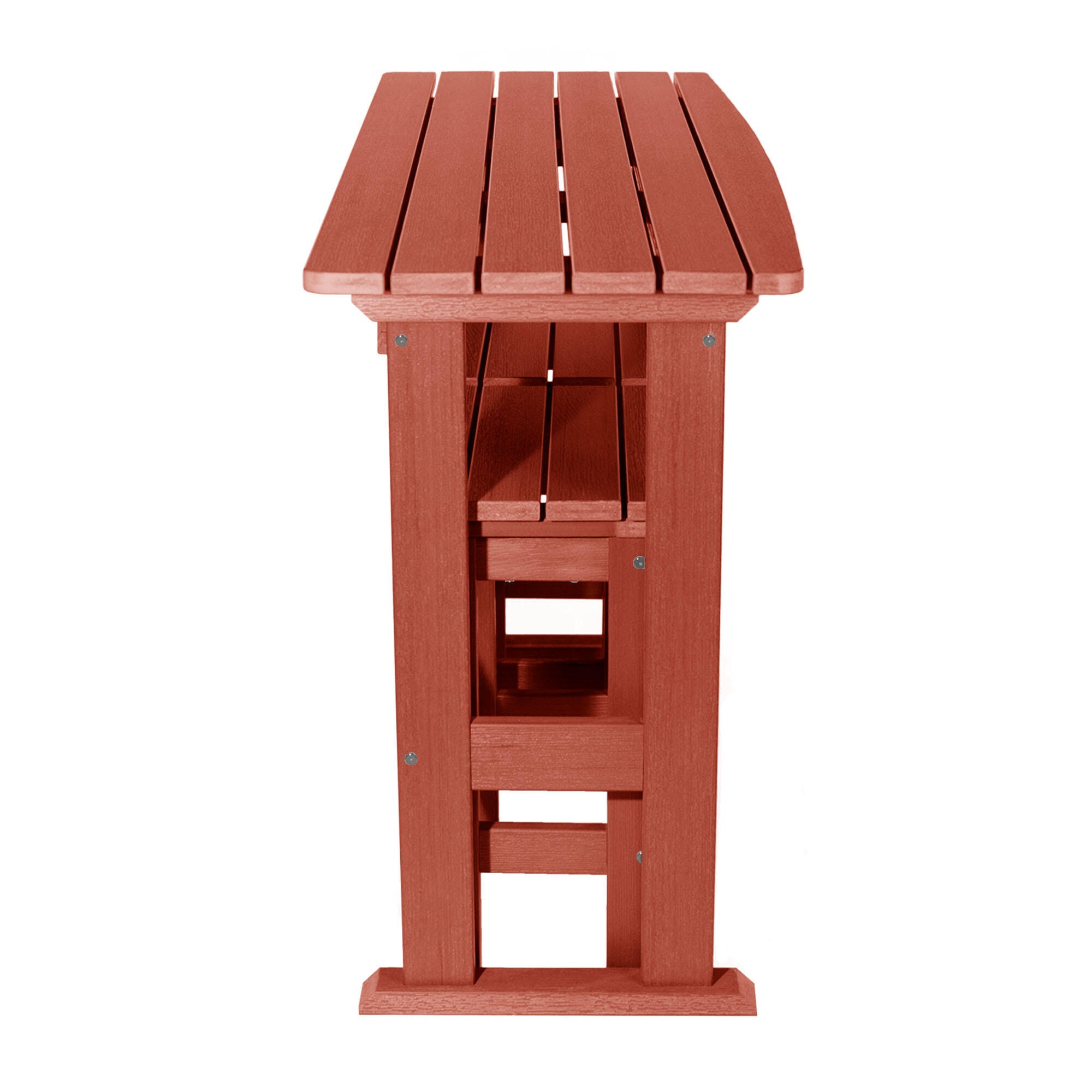 Highwood Lehigh Outdoor Dining Table and 2 Chairs, Rustic Red, large
