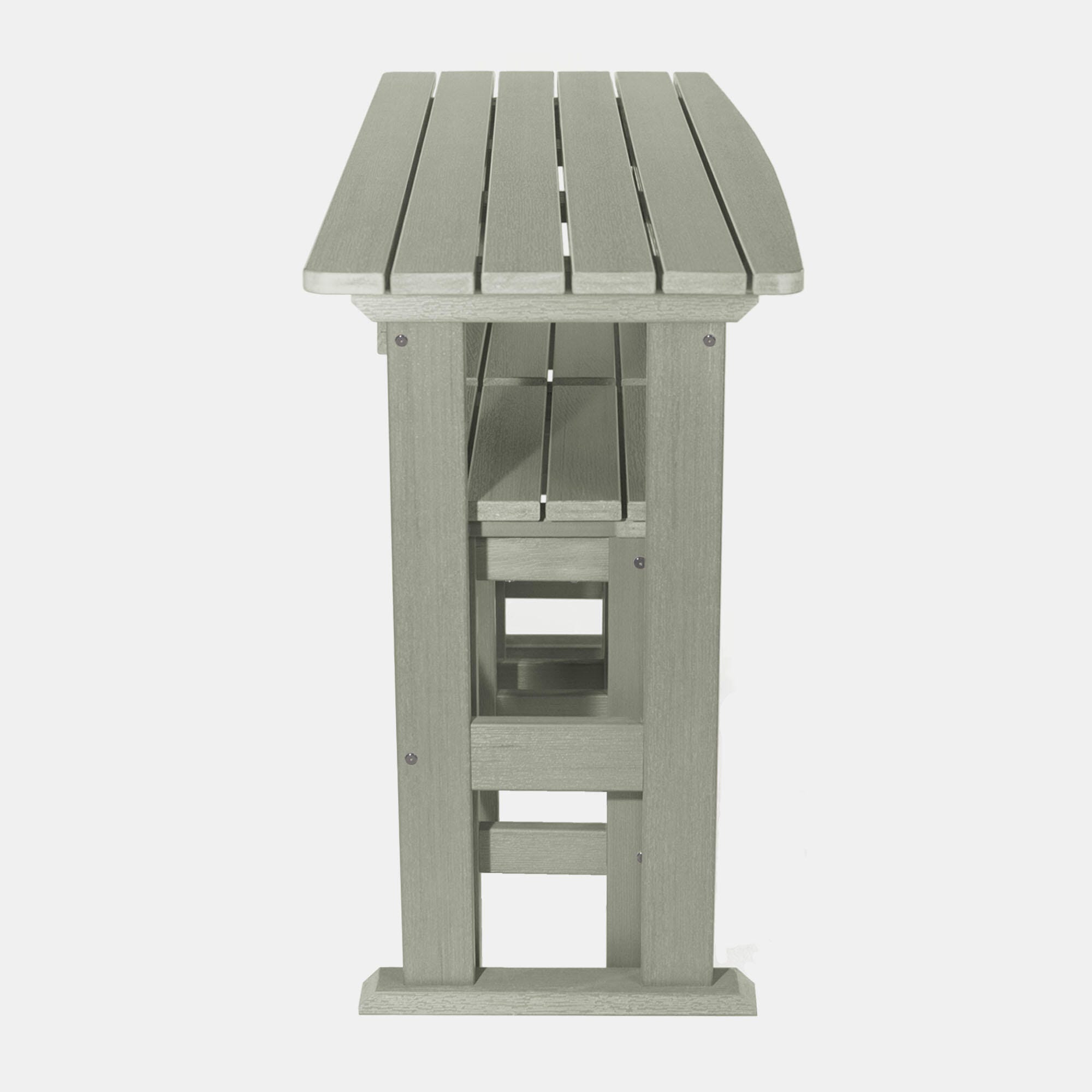 Highwood Lehigh Outdoor Dining Table and 2 Chairs, Eucalyptus, large