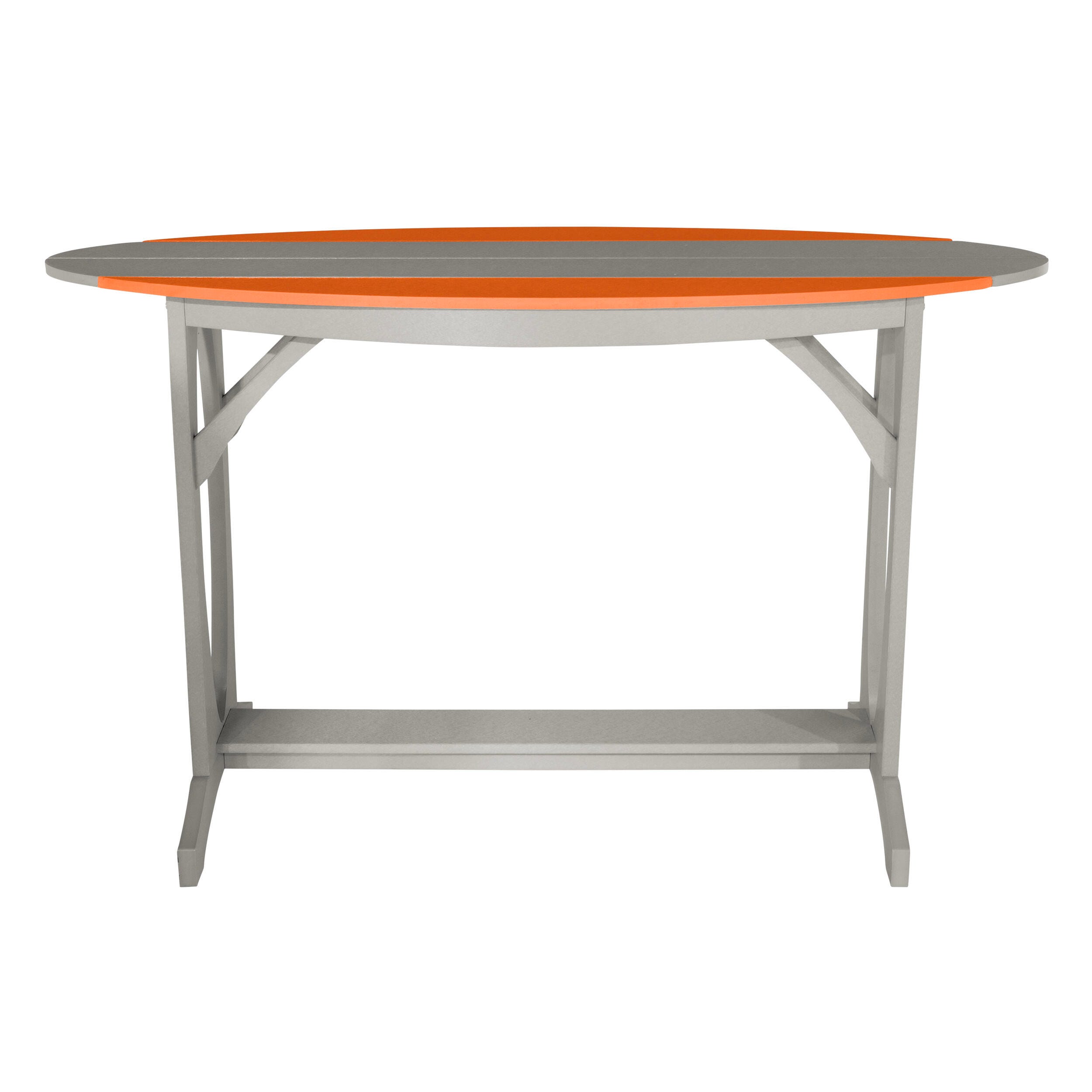 Bahia Verde Shoreline Outdoor Bar Table and 2 Bar Stools, Cove Gray/Citrus Orange, large