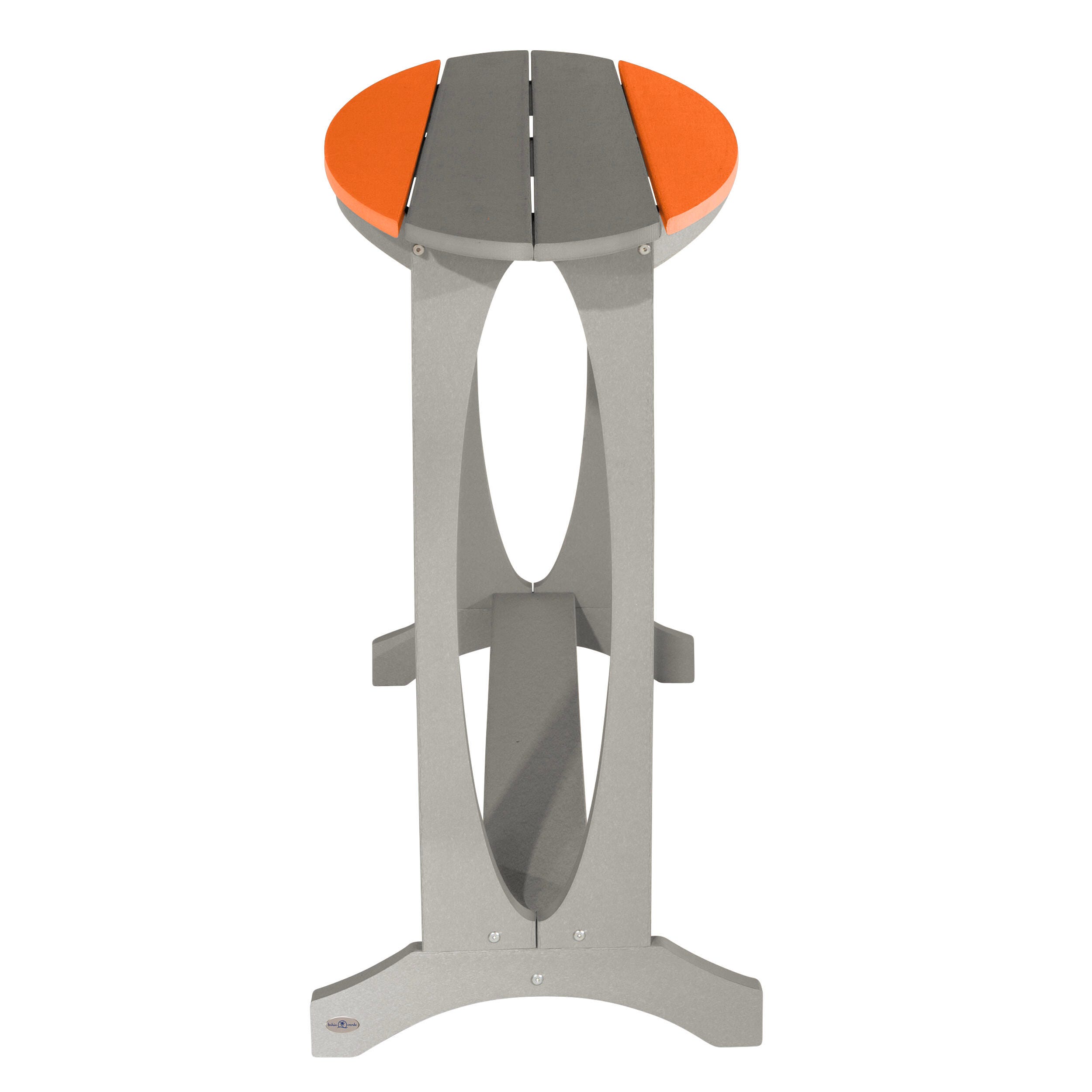 Bahia Verde Shoreline Outdoor Bar Table and 2 Bar Stools, Cove Gray/Citrus Orange, large