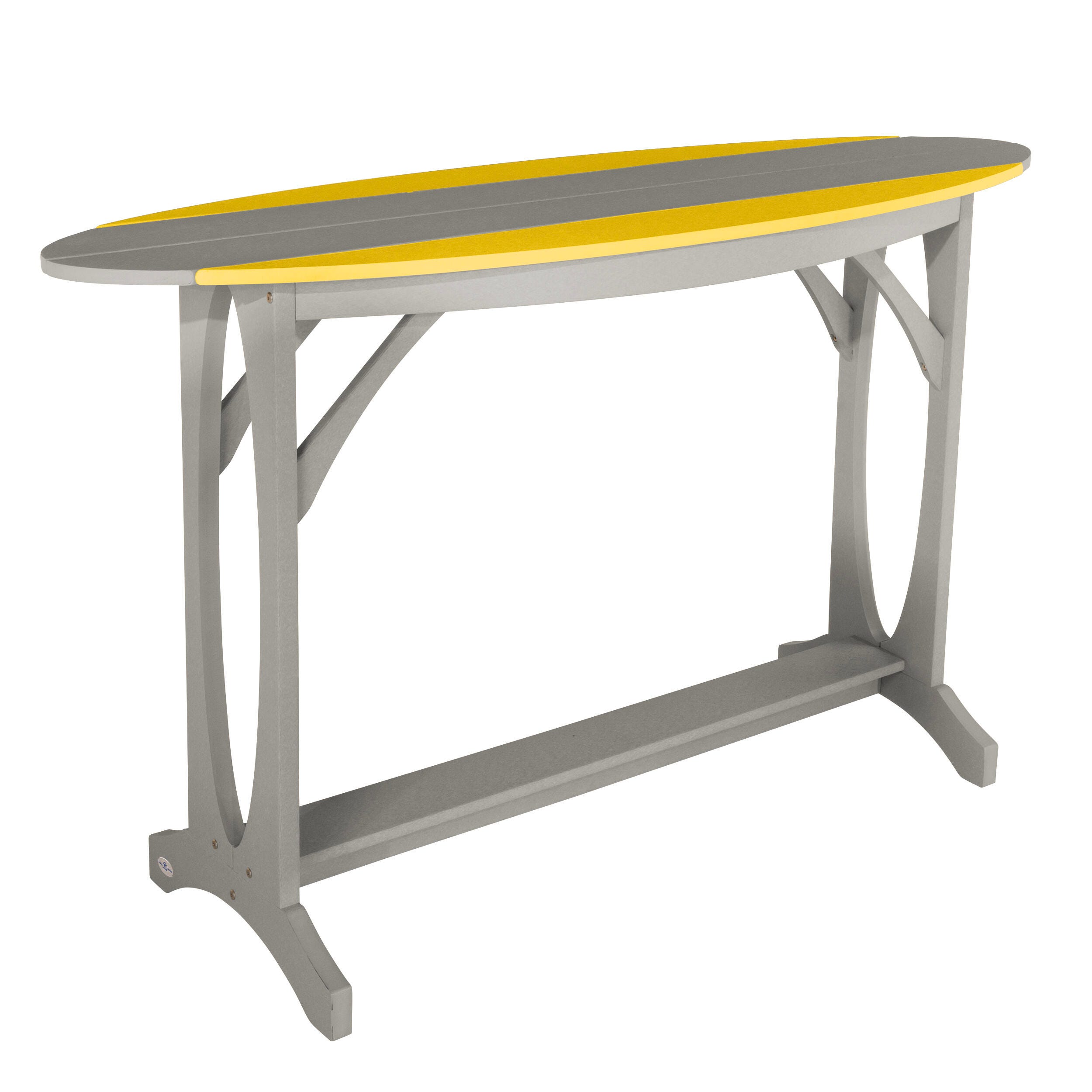 Bahia Verde Shoreline Outdoor Bar Table and 2 Bar Stools, Cove Gray/Sunbeam Yellow, large