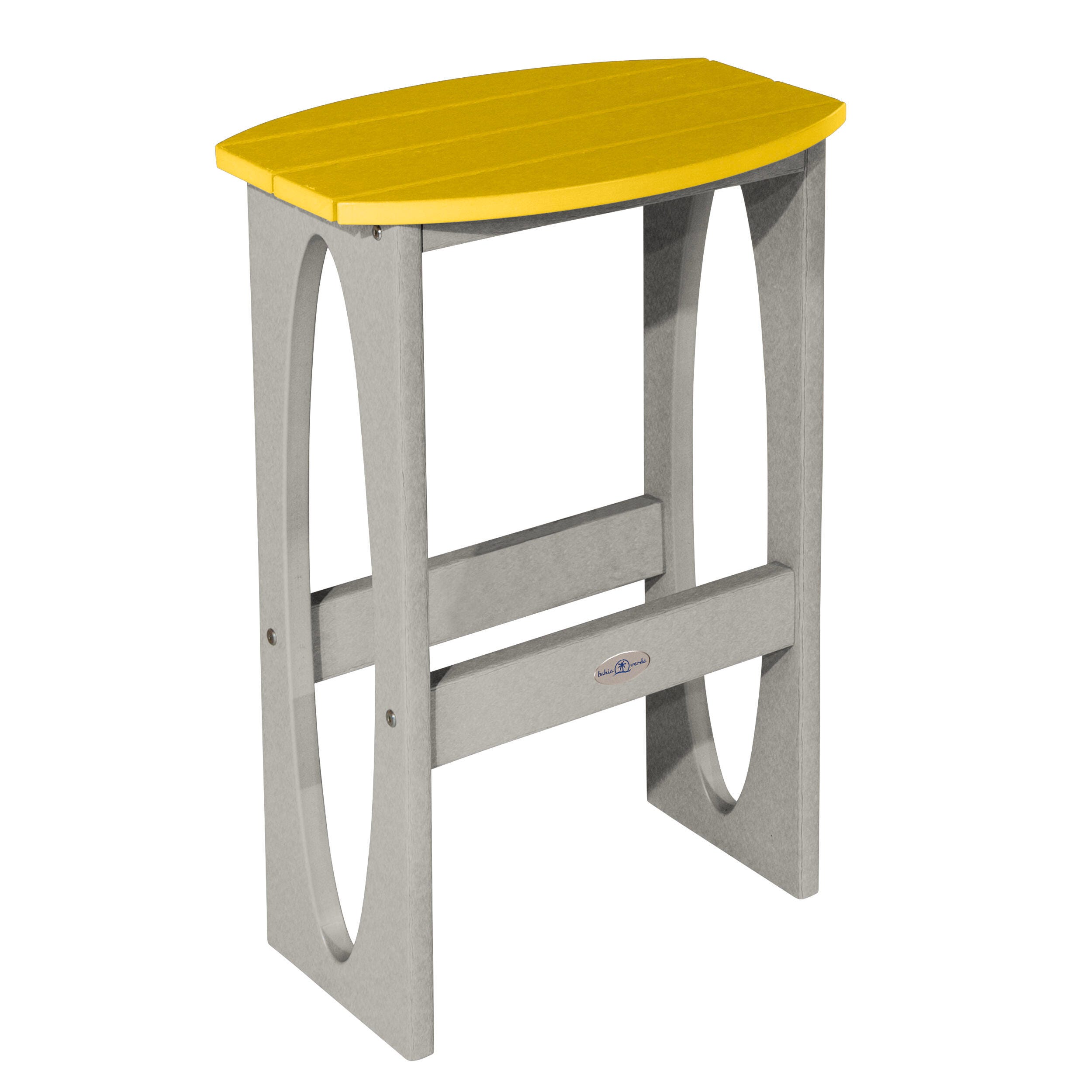 Bahia Verde Shoreline Outdoor Bar Table and 2 Bar Stools, Cove Gray/Sunbeam Yellow, large