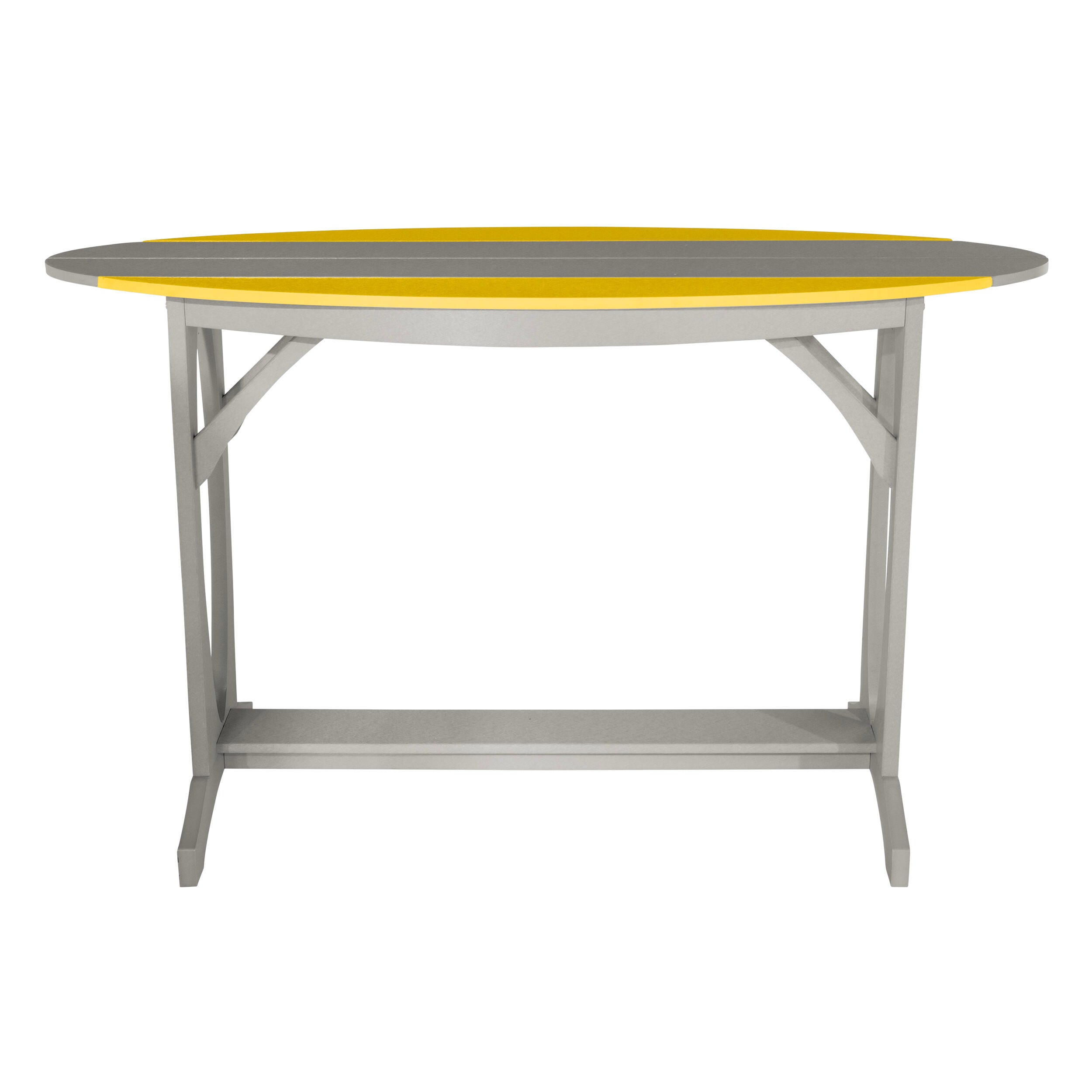 Bahia Verde Shoreline Outdoor Bar Table and 2 Bar Stools, Cove Gray/Sunbeam Yellow, large