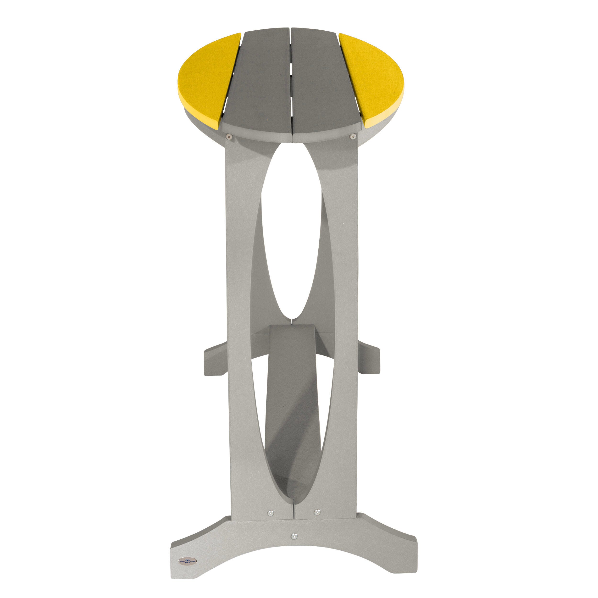 Bahia Verde Shoreline Outdoor Bar Table and 2 Bar Stools, Cove Gray/Sunbeam Yellow, large