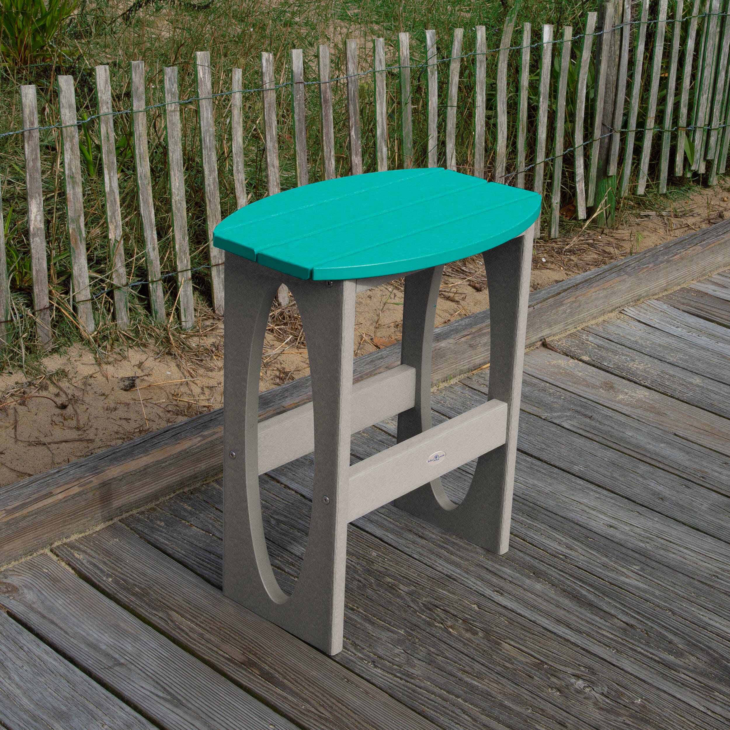 Bahia Verde Shoreline Outdoor Bar Table and 2 Bar Stools, Cove Gray/Seaglass Blue, large