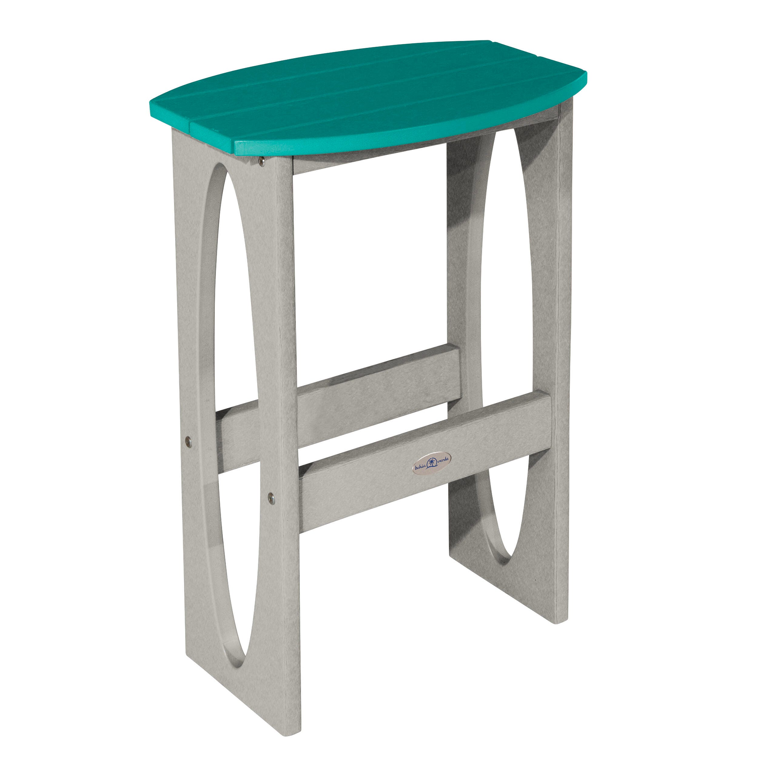 Bahia Verde Shoreline Outdoor Bar Table and 2 Bar Stools, Cove Gray/Seaglass Blue, large