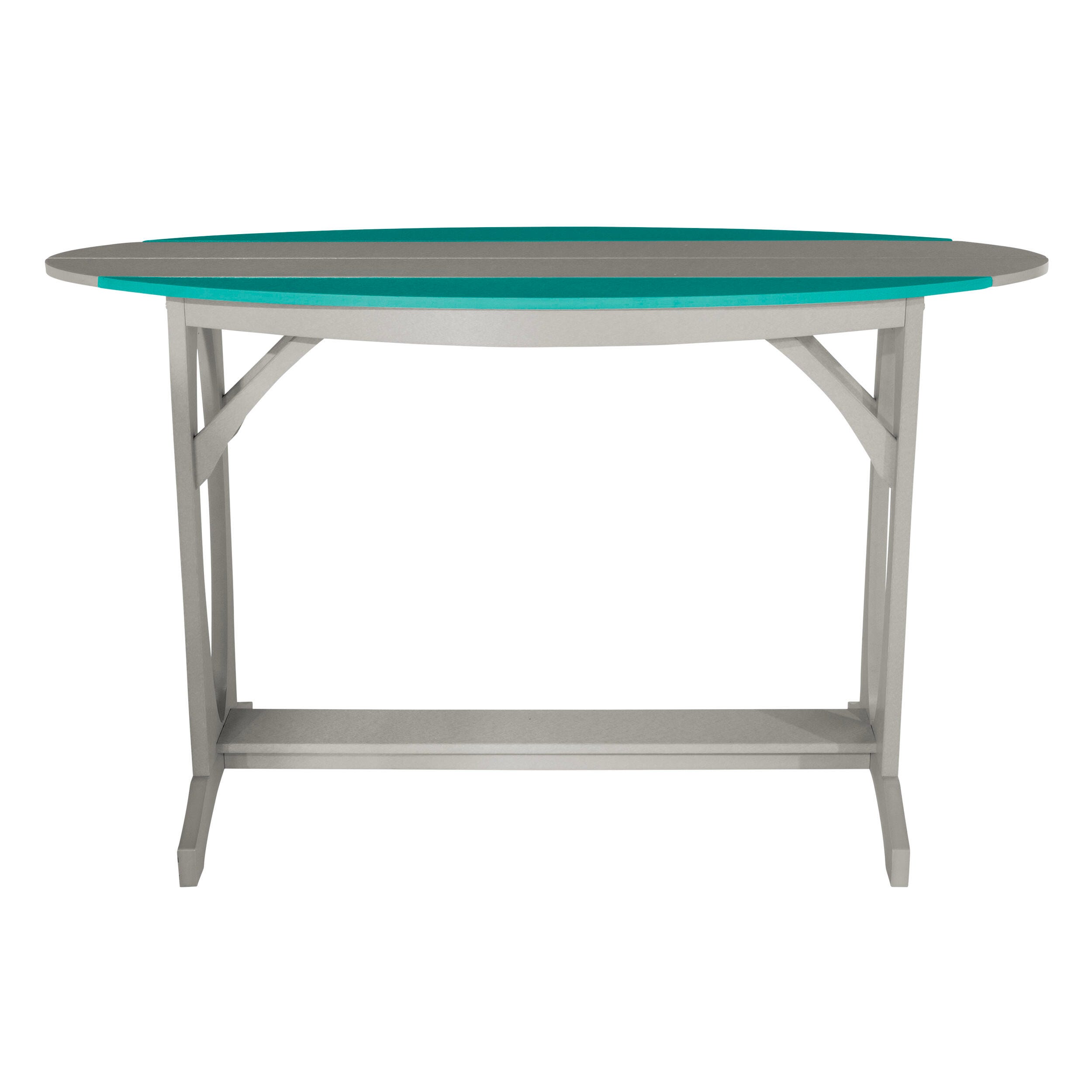 Bahia Verde Shoreline Outdoor Bar Table and 2 Bar Stools, Cove Gray/Seaglass Blue, large