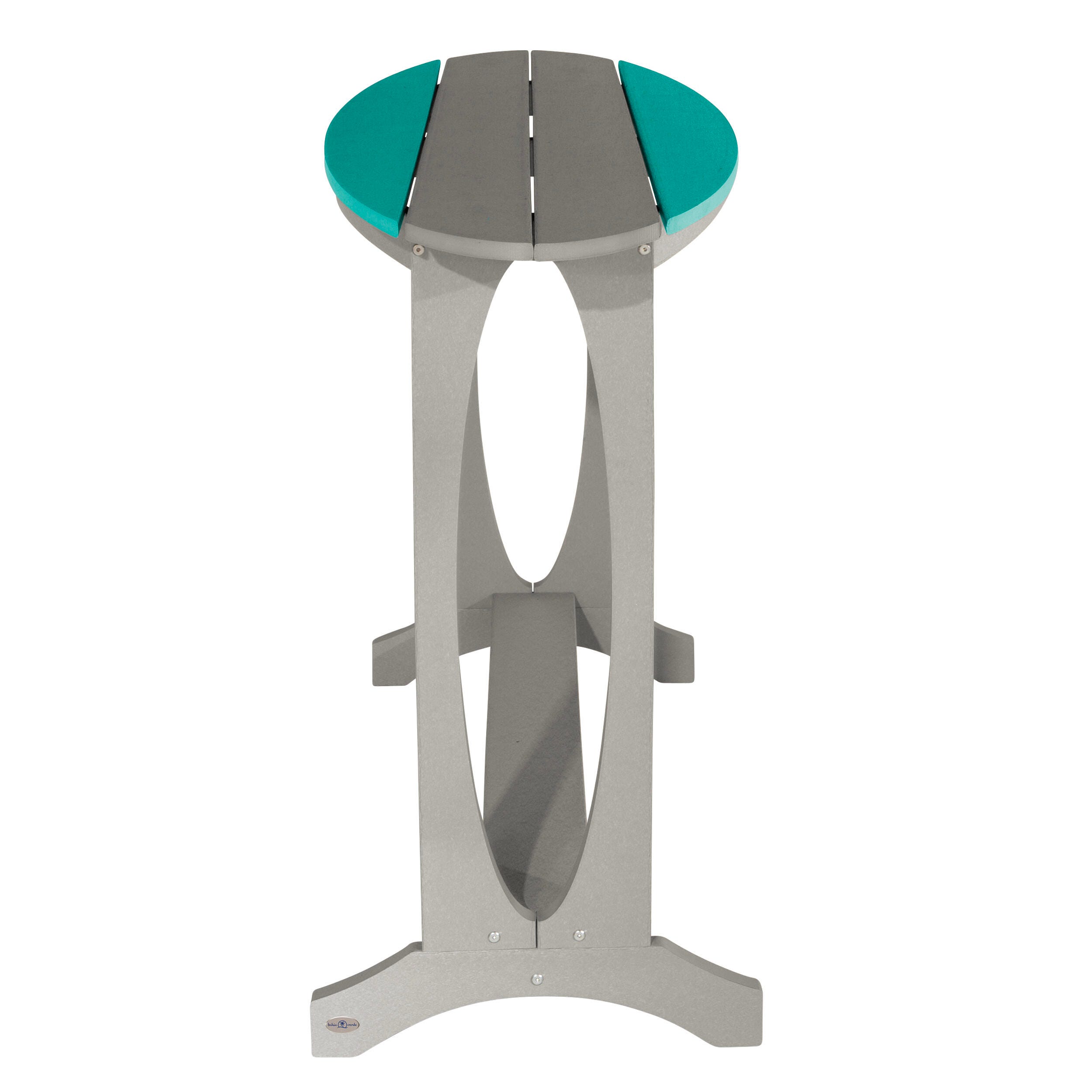 Bahia Verde Shoreline Outdoor Bar Table and 2 Bar Stools, Cove Gray/Seaglass Blue, large