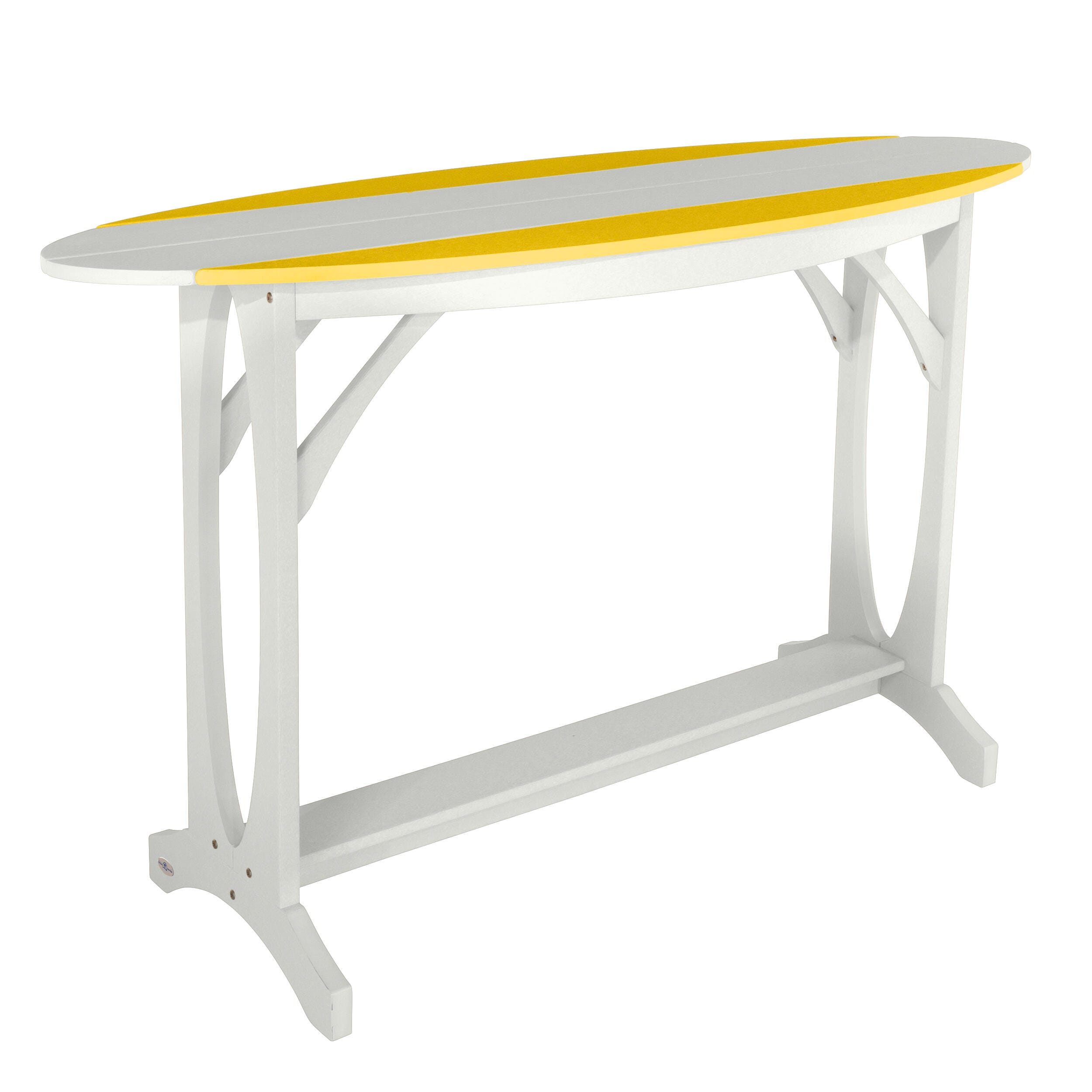 Bahia Verde Shoreline Outdoor Bar Table and 2 Bar Stools, White/Sunbeam Yellow, large