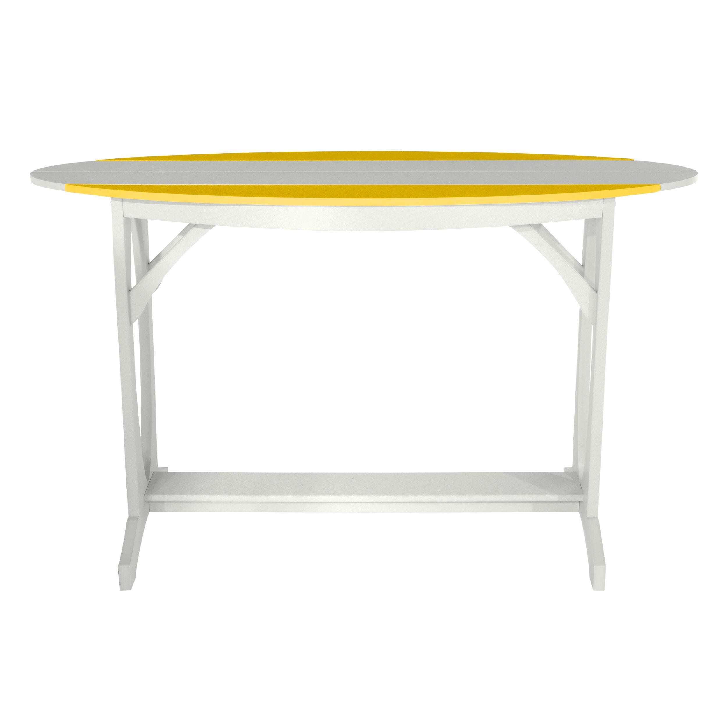 Bahia Verde Shoreline Outdoor Bar Table and 2 Bar Stools, White/Sunbeam Yellow, large