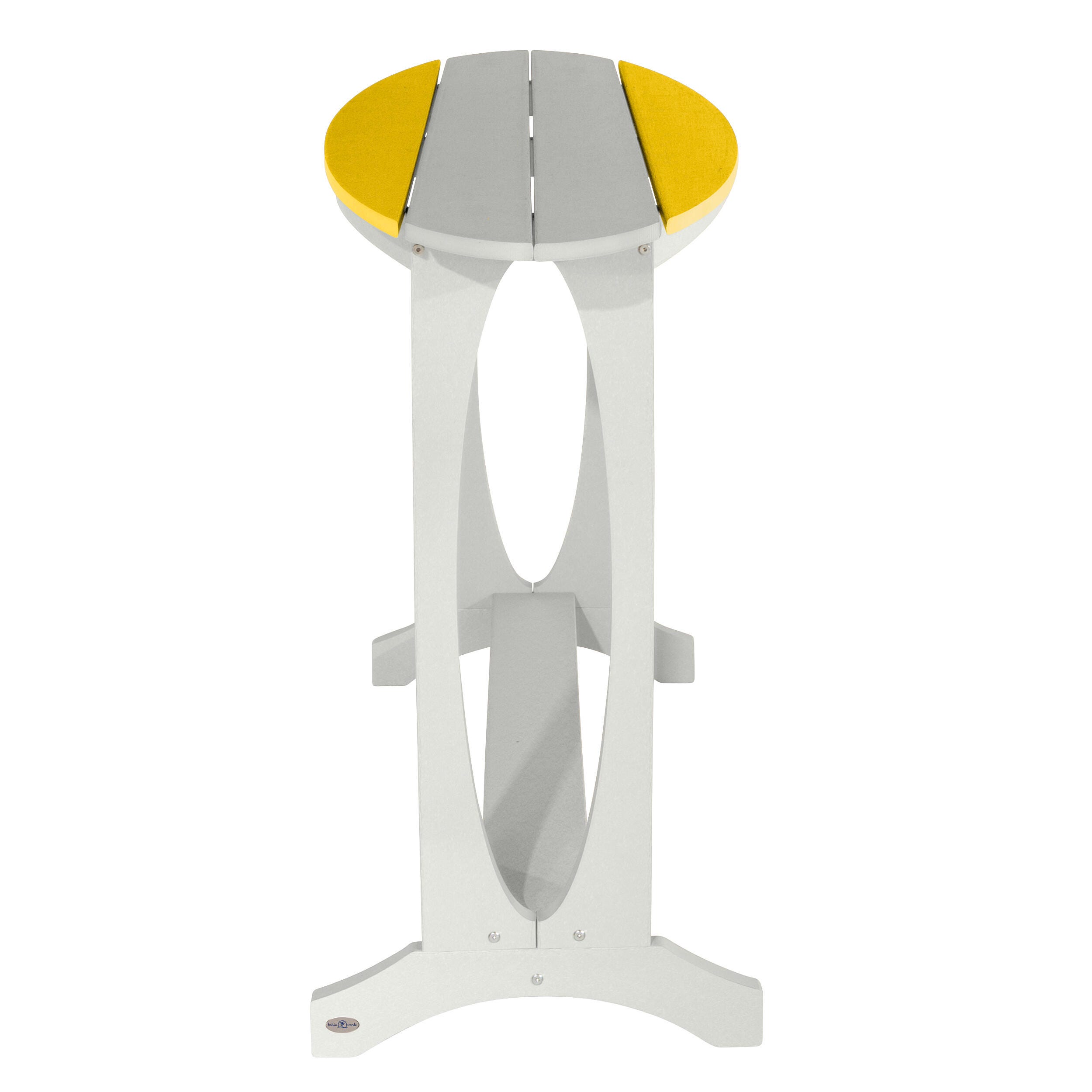 Bahia Verde Shoreline Outdoor Bar Table and 2 Bar Stools, White/Sunbeam Yellow, large