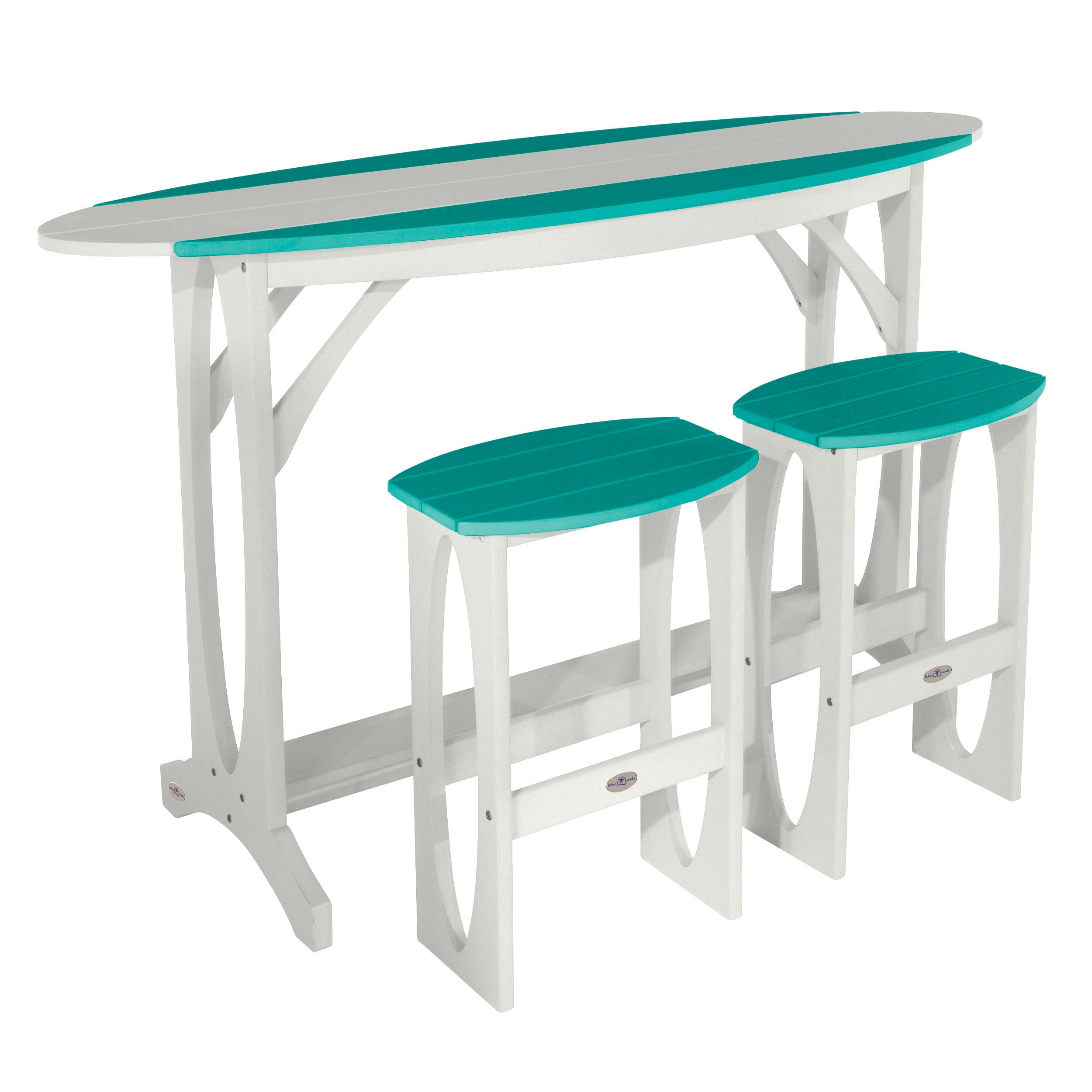 Bahia Verde Shoreline Outdoor Bar Table and 2 Bar Stools