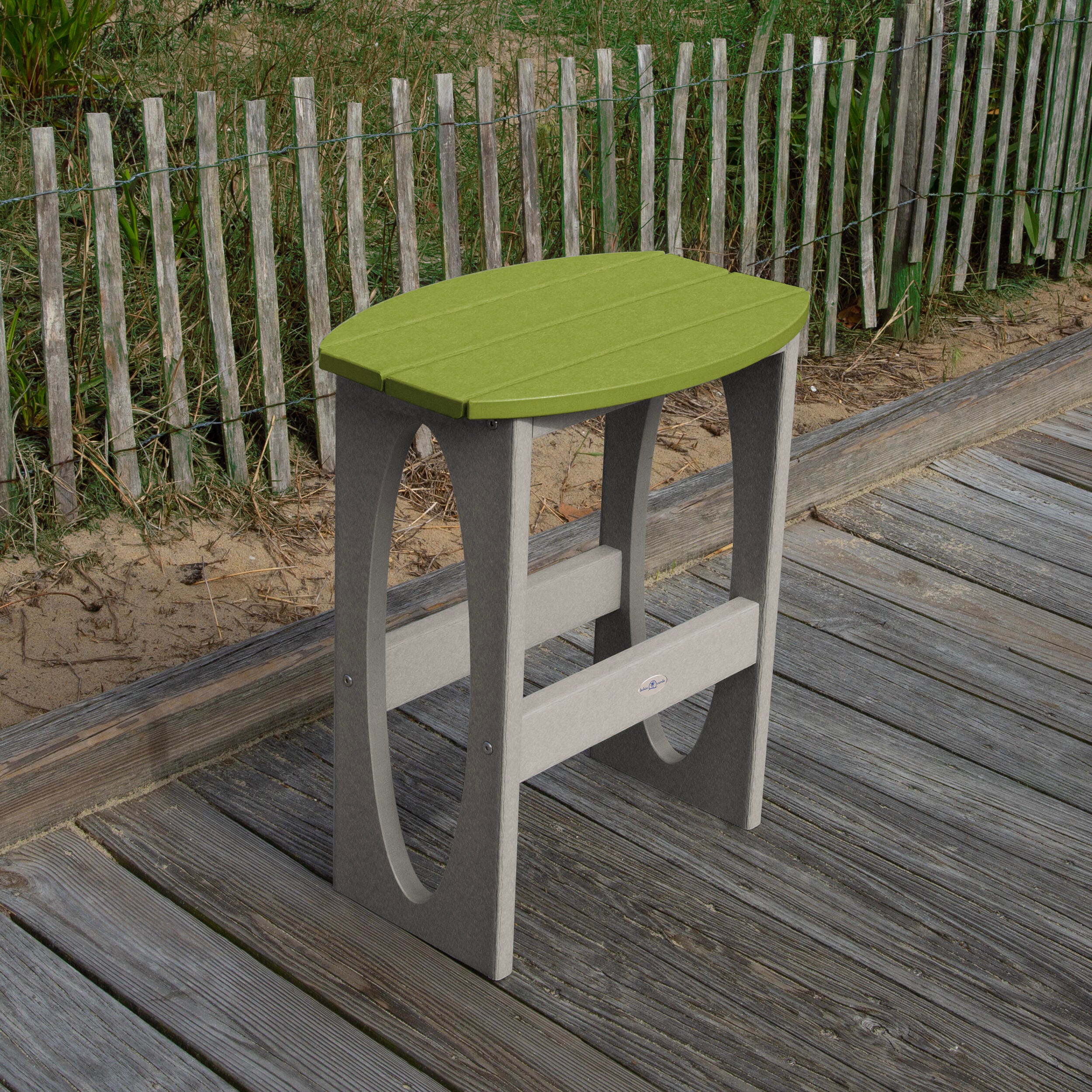 Bahia Verde Shoreline Outdoor Bar Table and 2 Bar Stools, Cove Gray/Palm Green, large