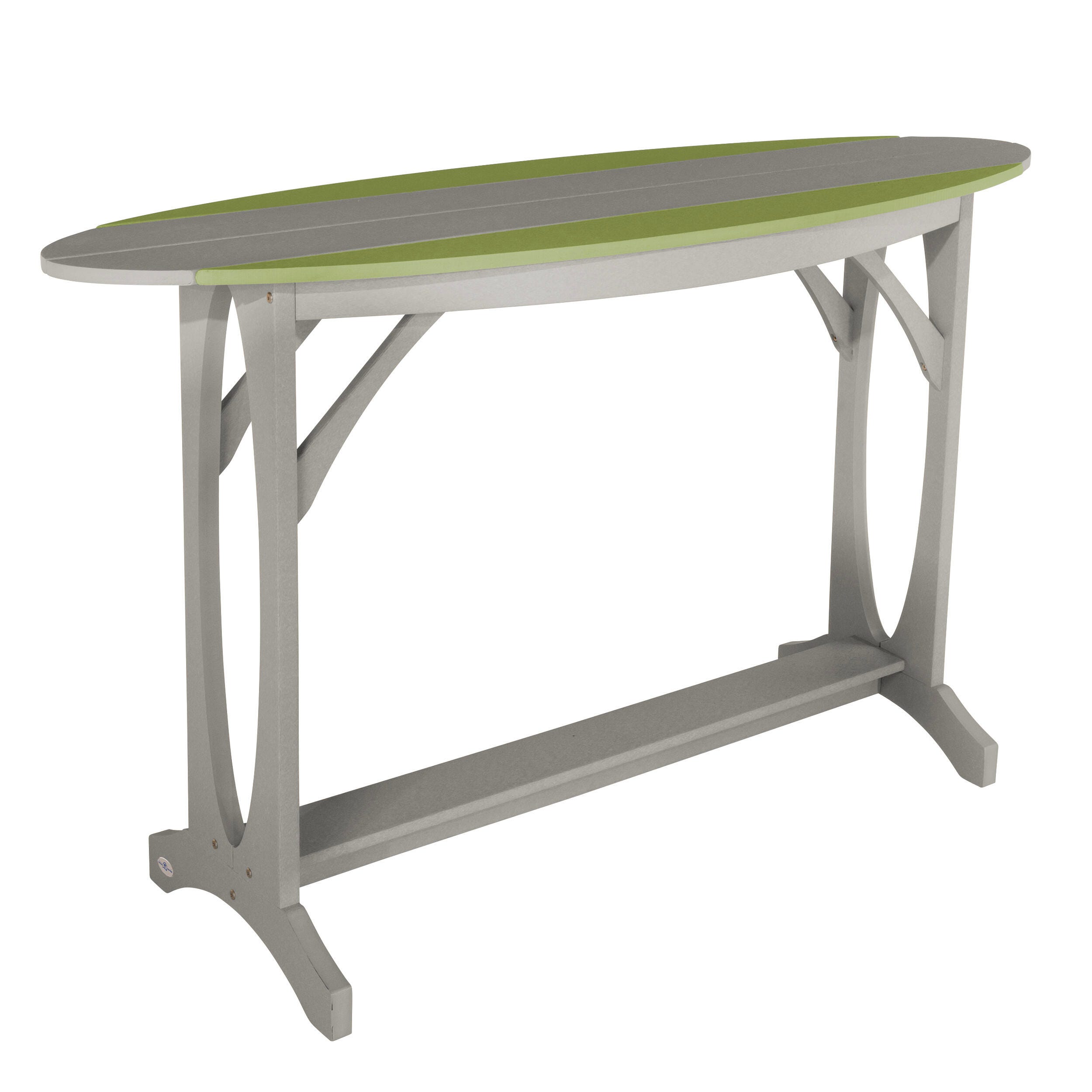 Bahia Verde Shoreline Outdoor Bar Table and 2 Bar Stools, Cove Gray/Palm Green, large