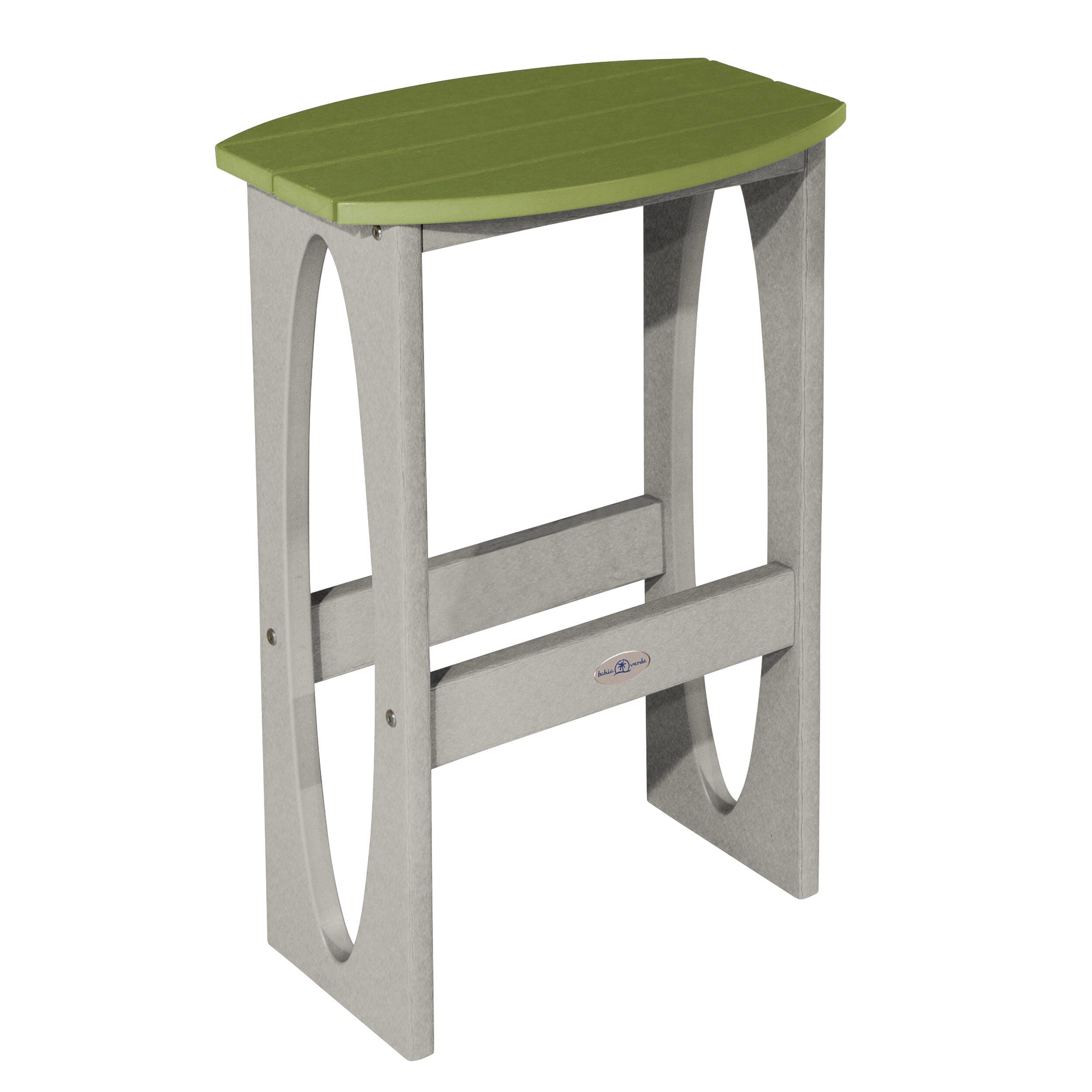 Bahia Verde Shoreline Outdoor Bar Table and 2 Bar Stools, Cove Gray/Palm Green, large