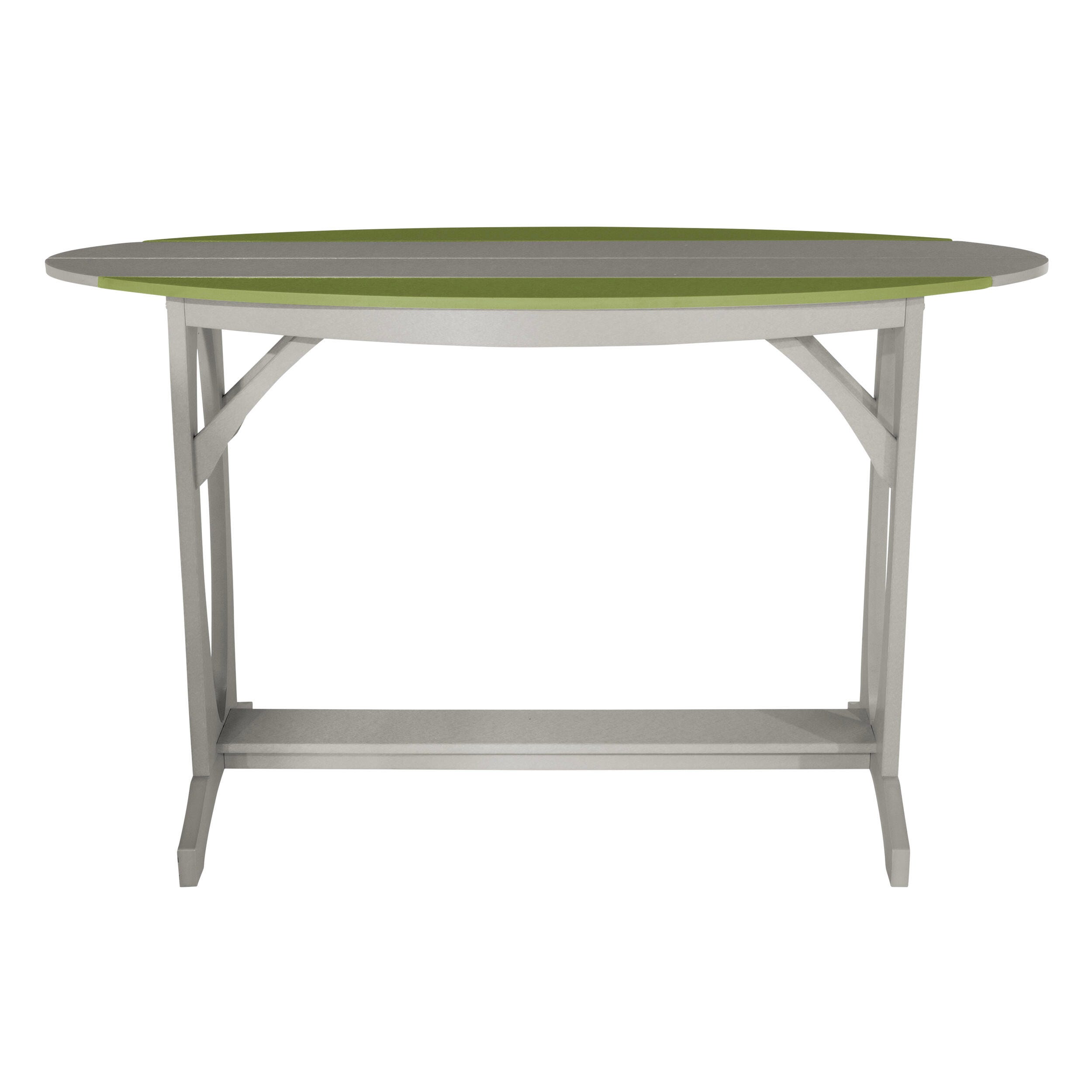 Bahia Verde Shoreline Outdoor Bar Table and 2 Bar Stools, Cove Gray/Palm Green, large