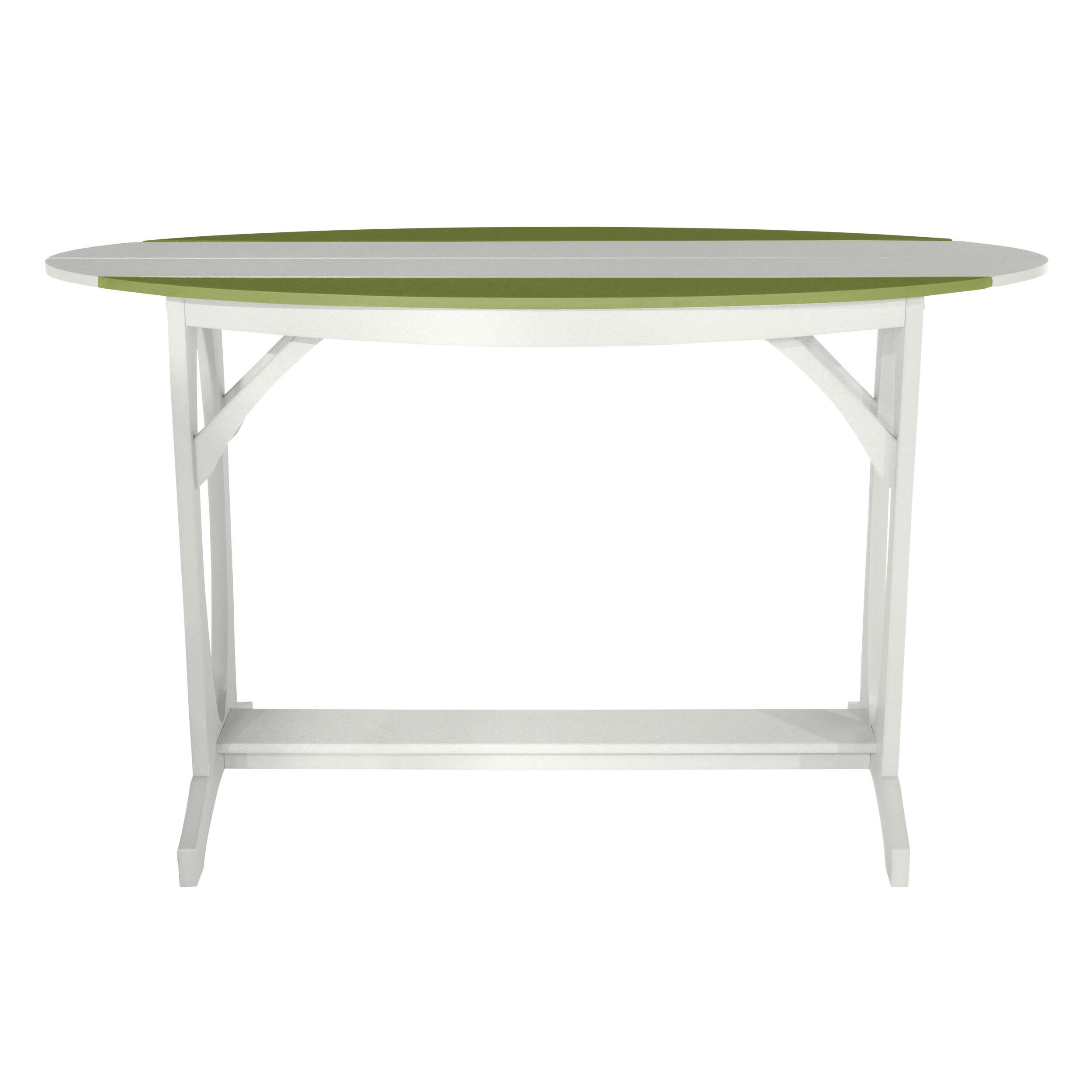 Bahia Verde Shoreline Outdoor Bar Table and 2 Bar Stools, White/Palm Green, large