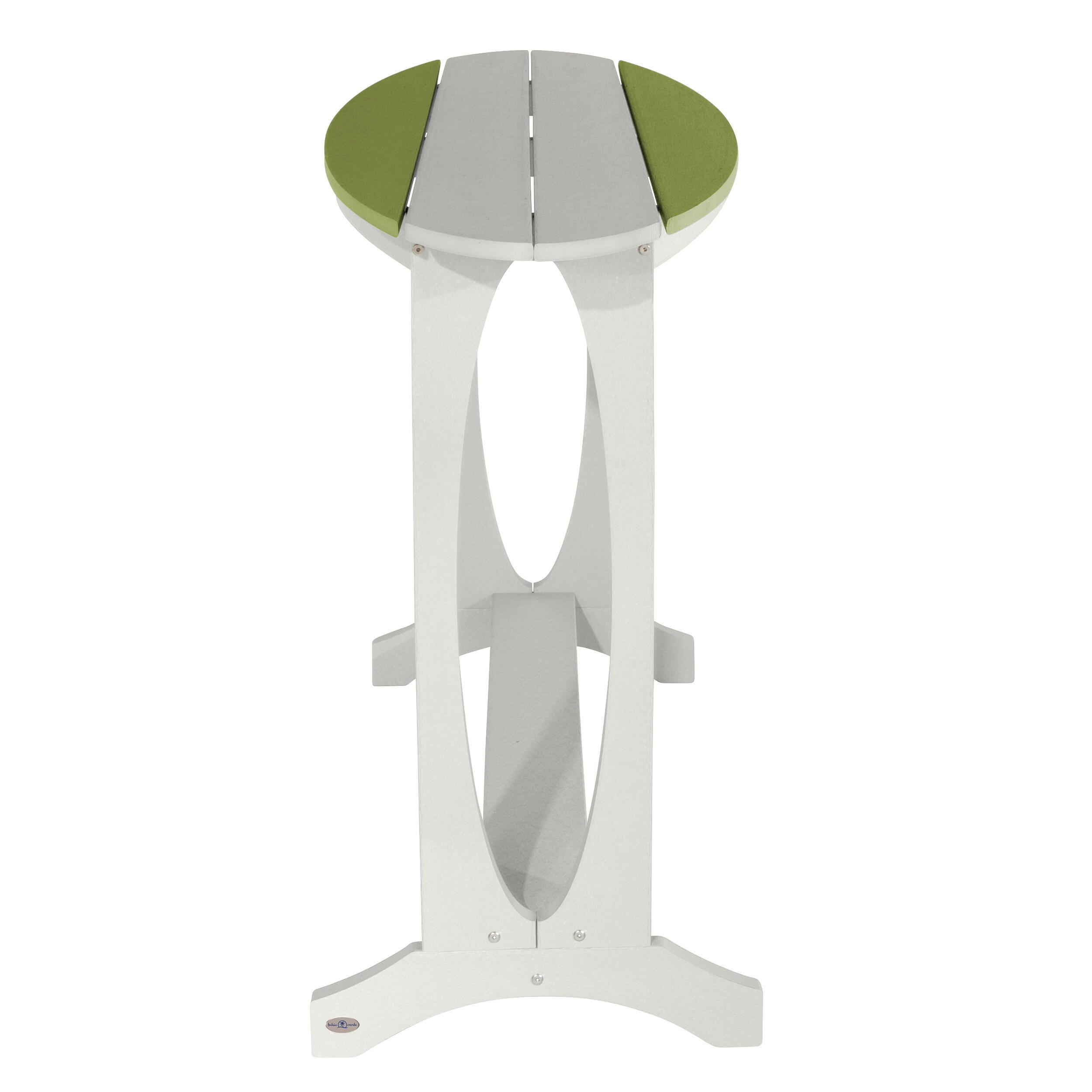 Bahia Verde Shoreline Outdoor Bar Table and 2 Bar Stools, White/Palm Green, large