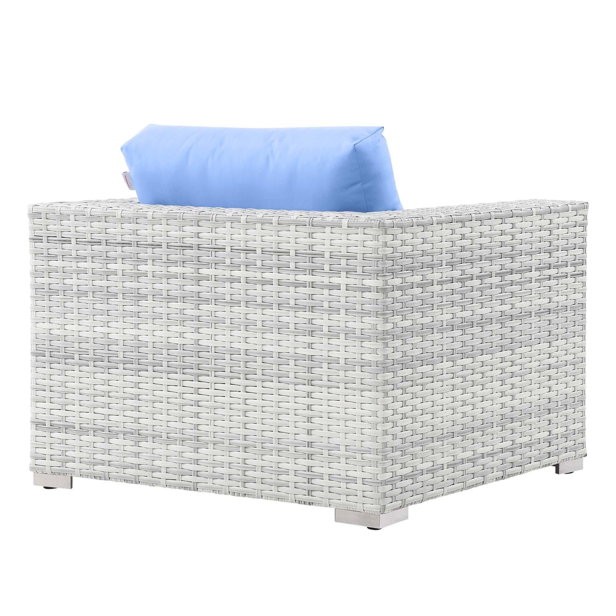 Modway Convene Outdoor Side Table and Armchair (Set of 2), Light Gray/Light Blue, large