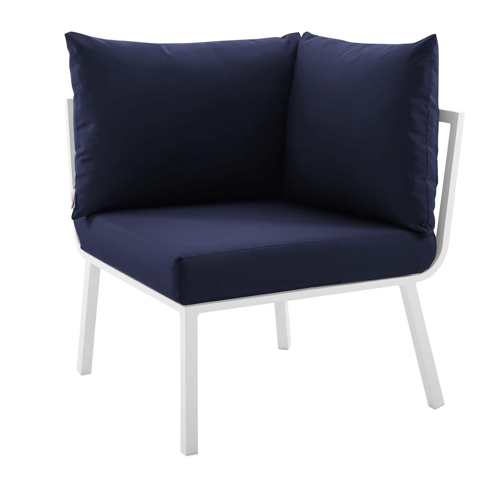 Modway Riverside 6-Piece Outdoor Sectional Set, Navy, large