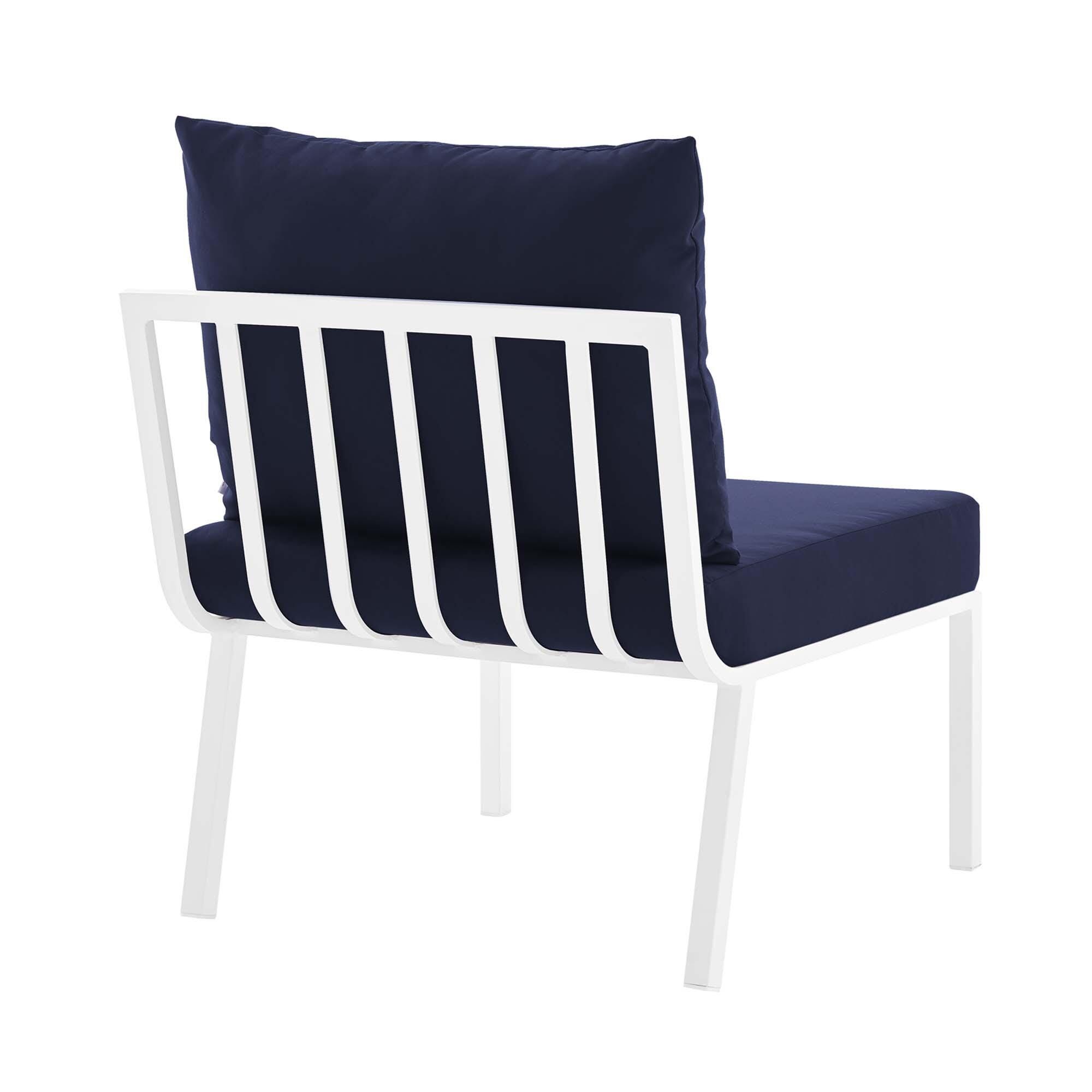 Modway Riverside 5-Piece Outdoor Sectional Set, Navy, large