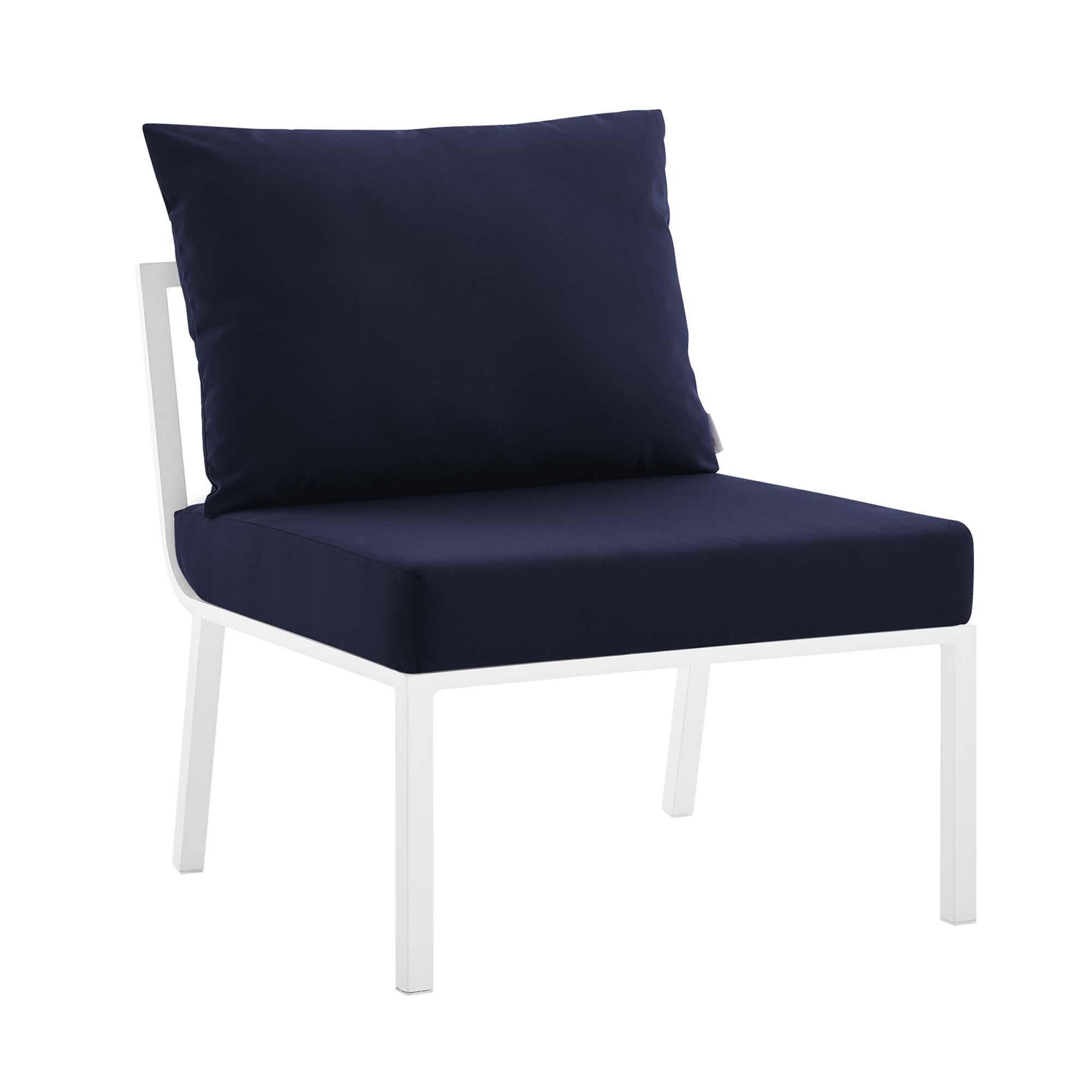 Modway Riverside 5-Piece Outdoor Sectional Set, Navy, large