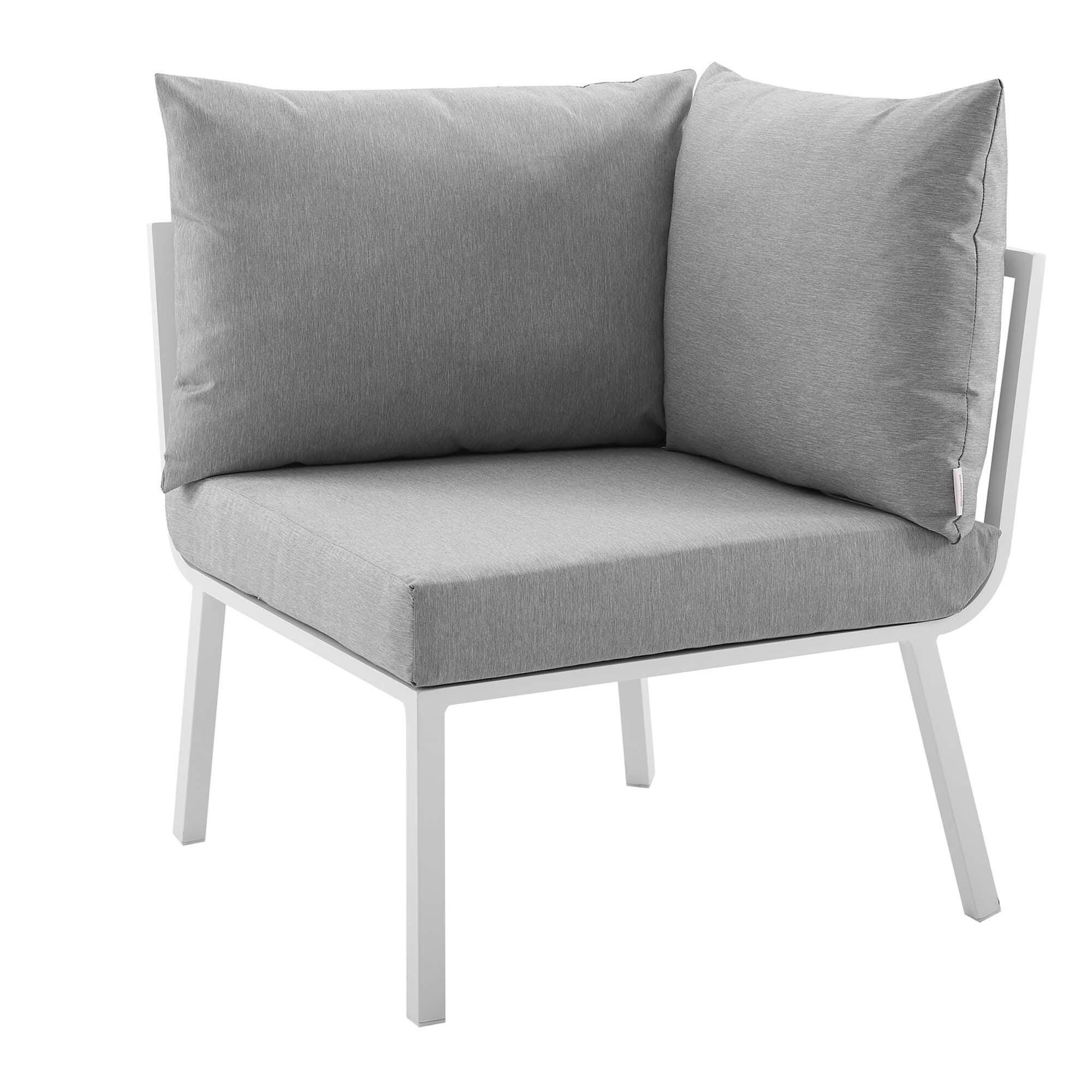 Modway Riverside 5-Piece Outdoor Sectional Set, Gray, large