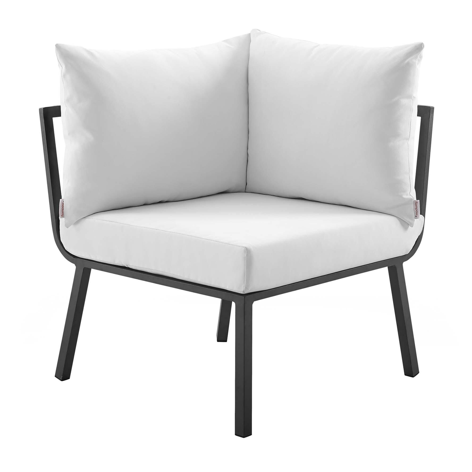 Modway Riverside 5-Piece Outdoor Sectional Set, White, large