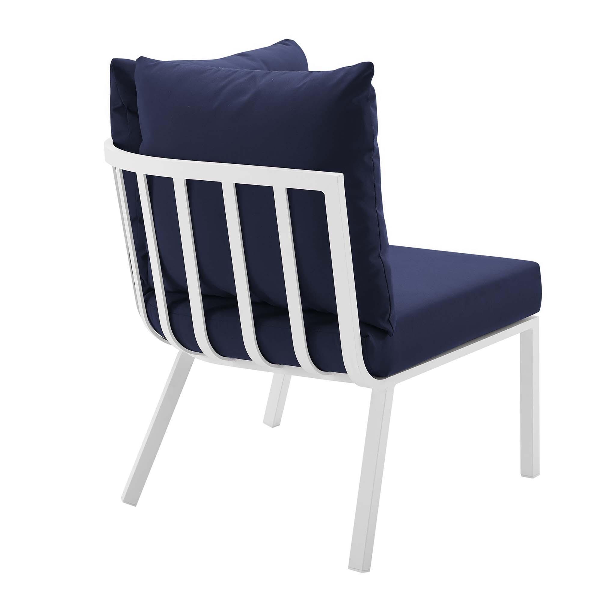 Modway Riverside 7-Piece Outdoor Sectional Set, Navy, large