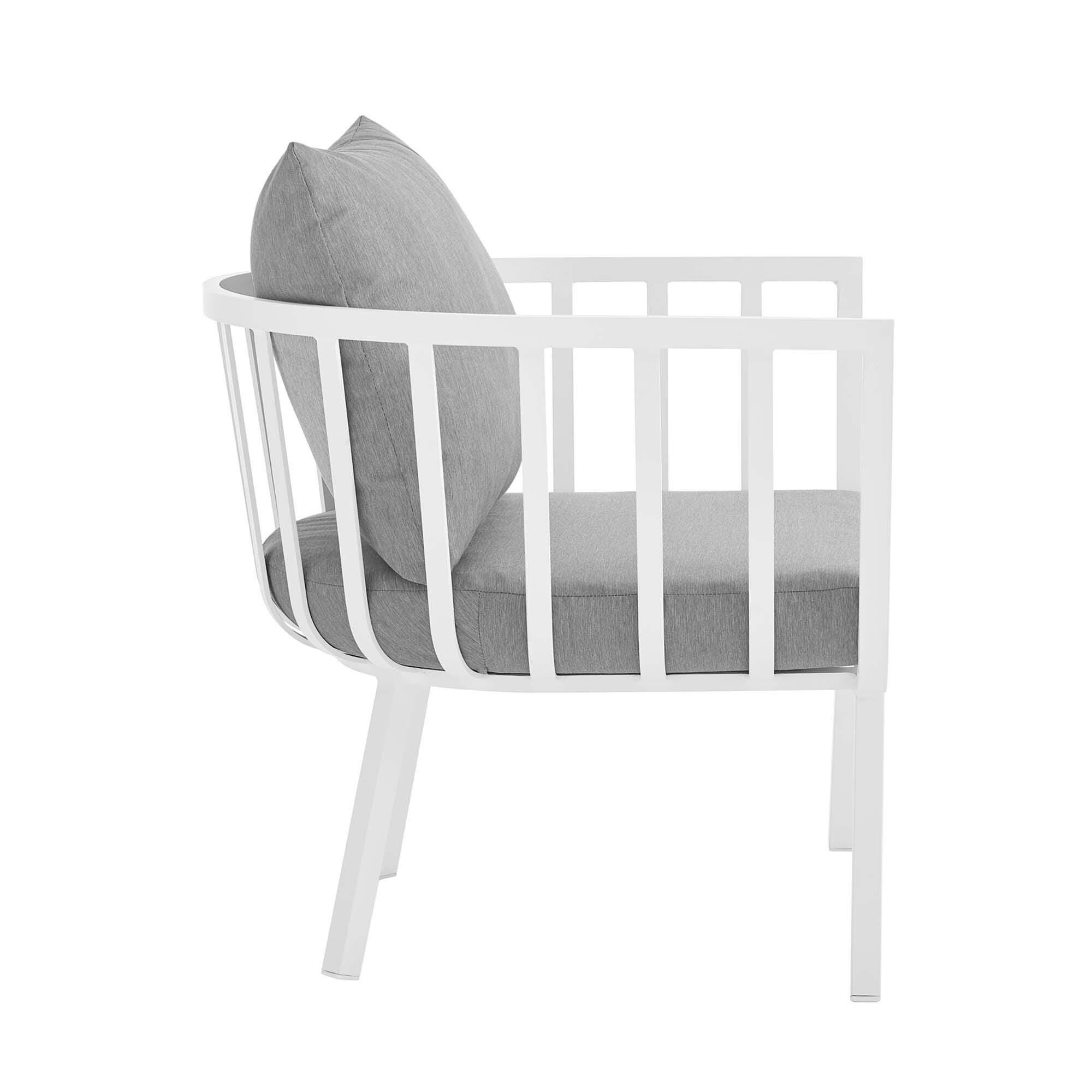 Modway Riverside Outdoor Sofa with Armchair and Coffee Table, Gray, large