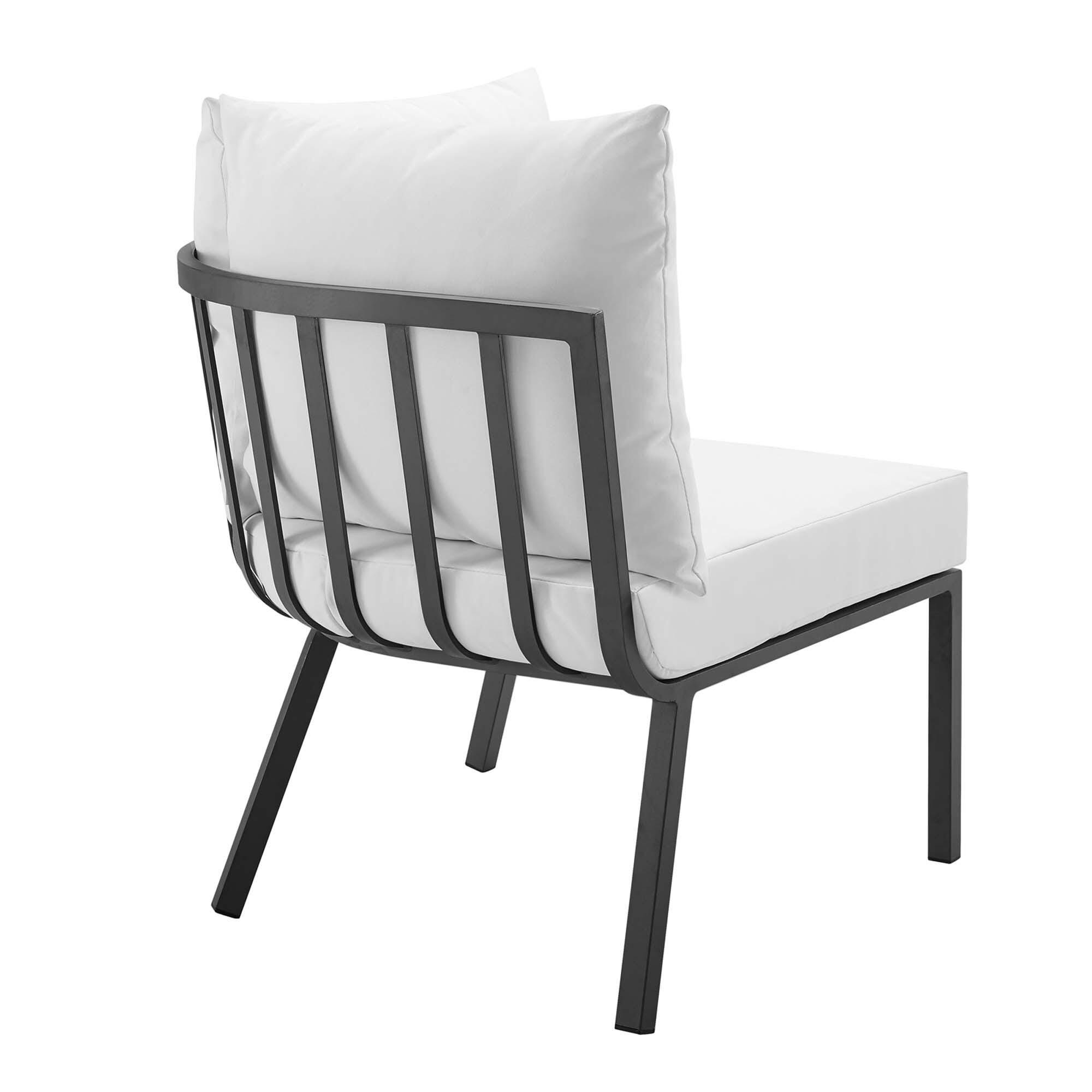 Modway Riverside Outdoor Loveseat with Coffee Table and 2 Armchairs, White, large