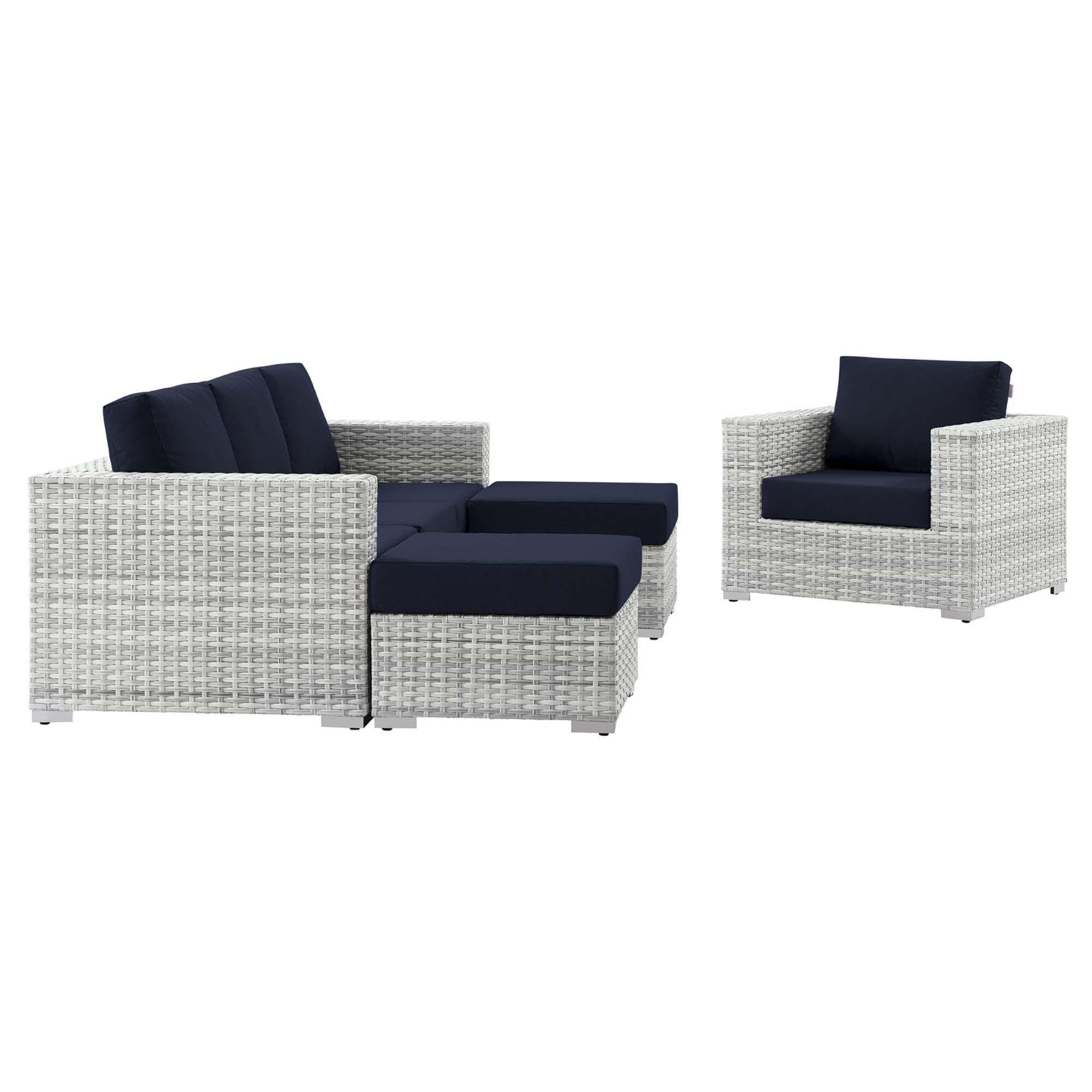 Modway Convene Outdoor Conversation Set, Light Gray/Navy, large