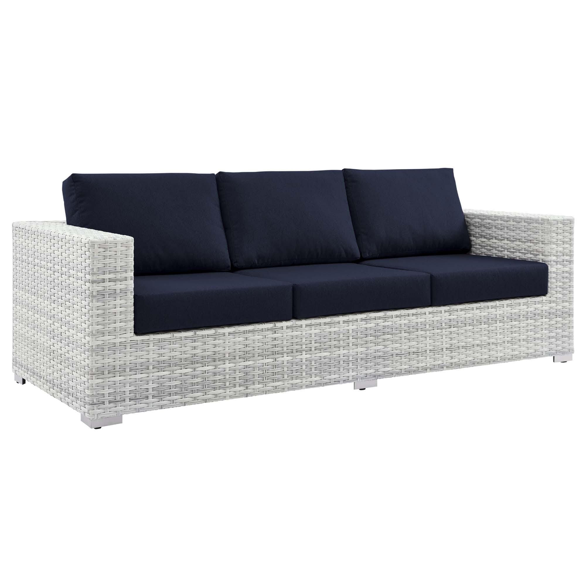 Modway Convene Outdoor Conversation Set, Light Gray/Navy, large