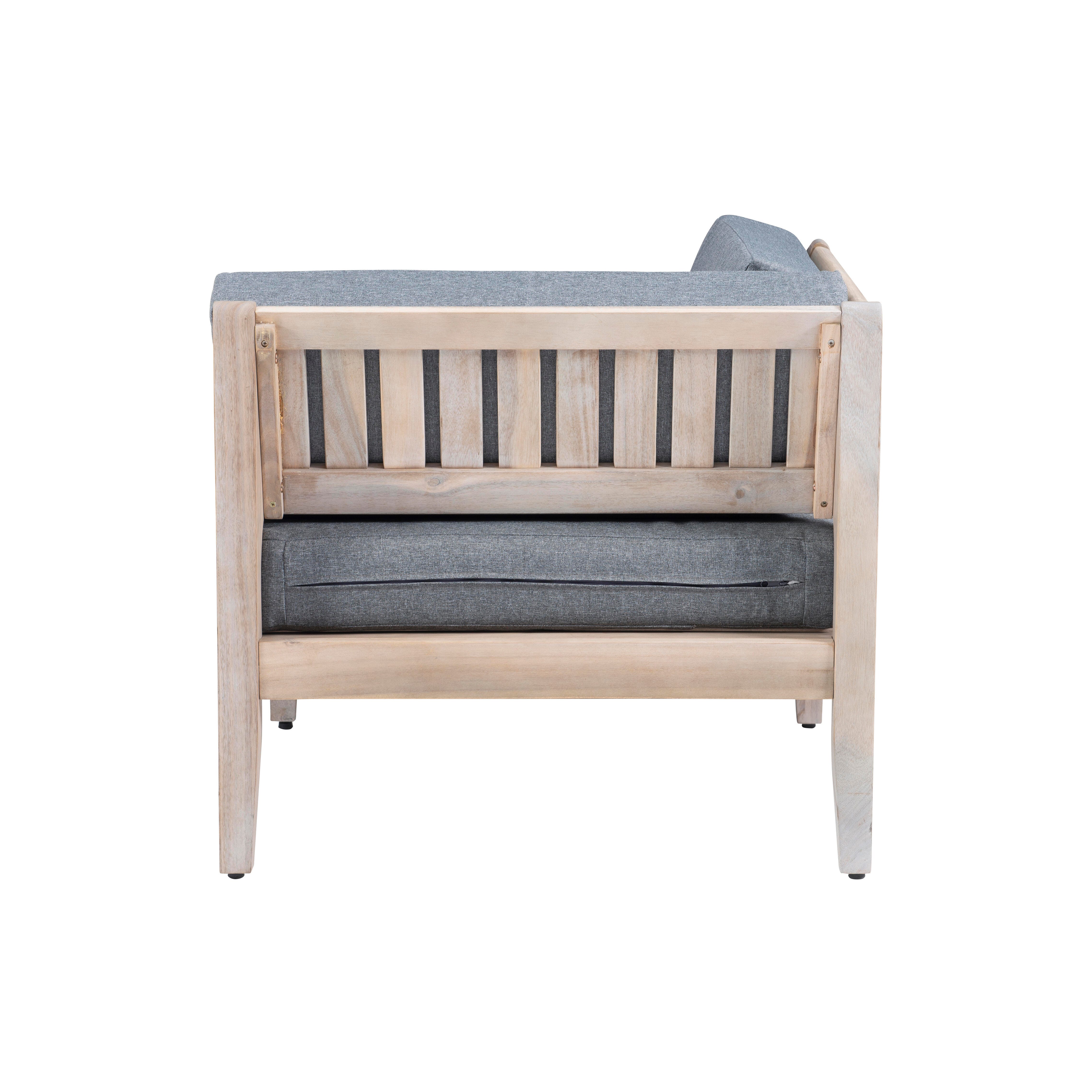 Linon Parker 4-Piece Outdoor Sectional Set, Natural, large