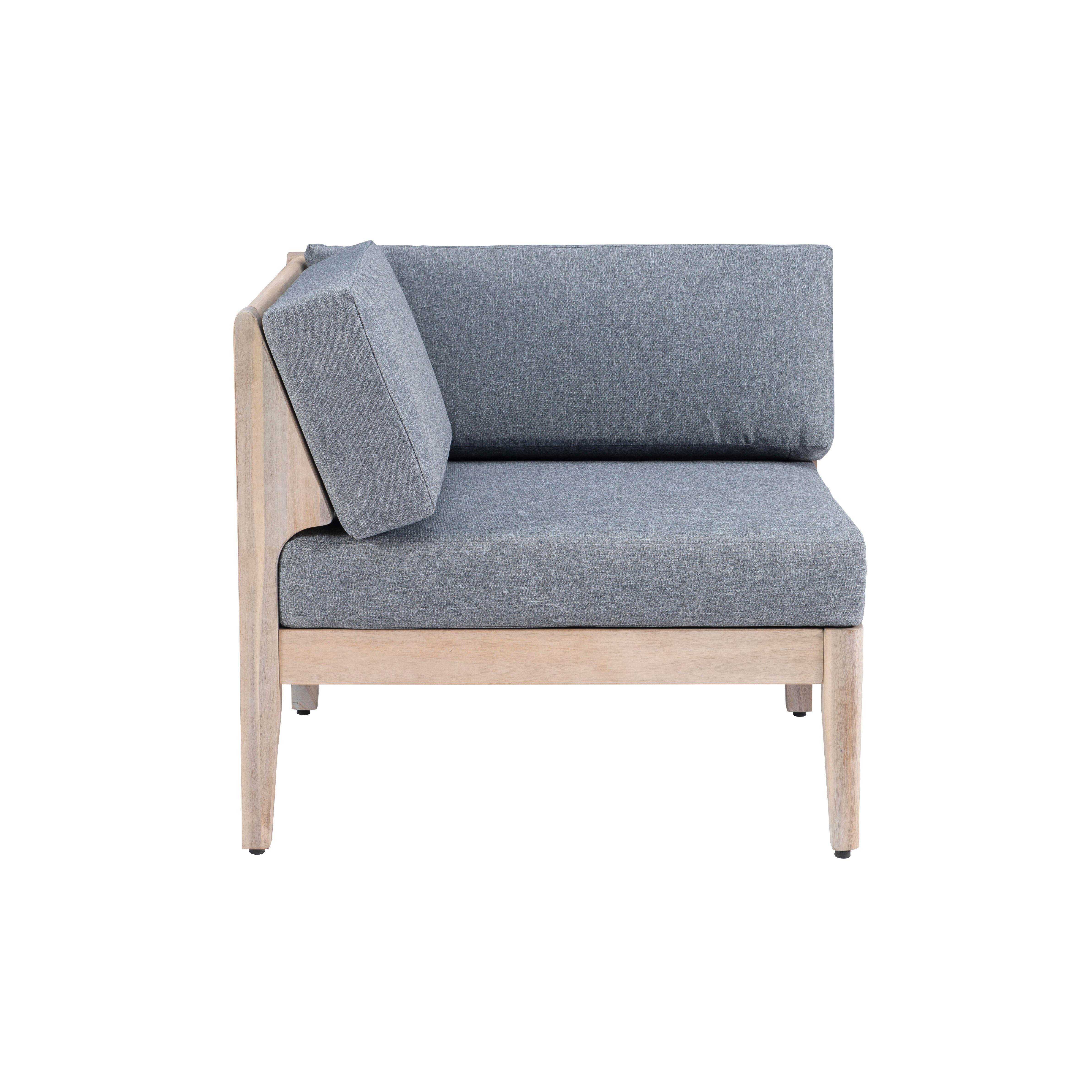 Linon Parker 4-Piece Outdoor Sectional Set, Natural, large