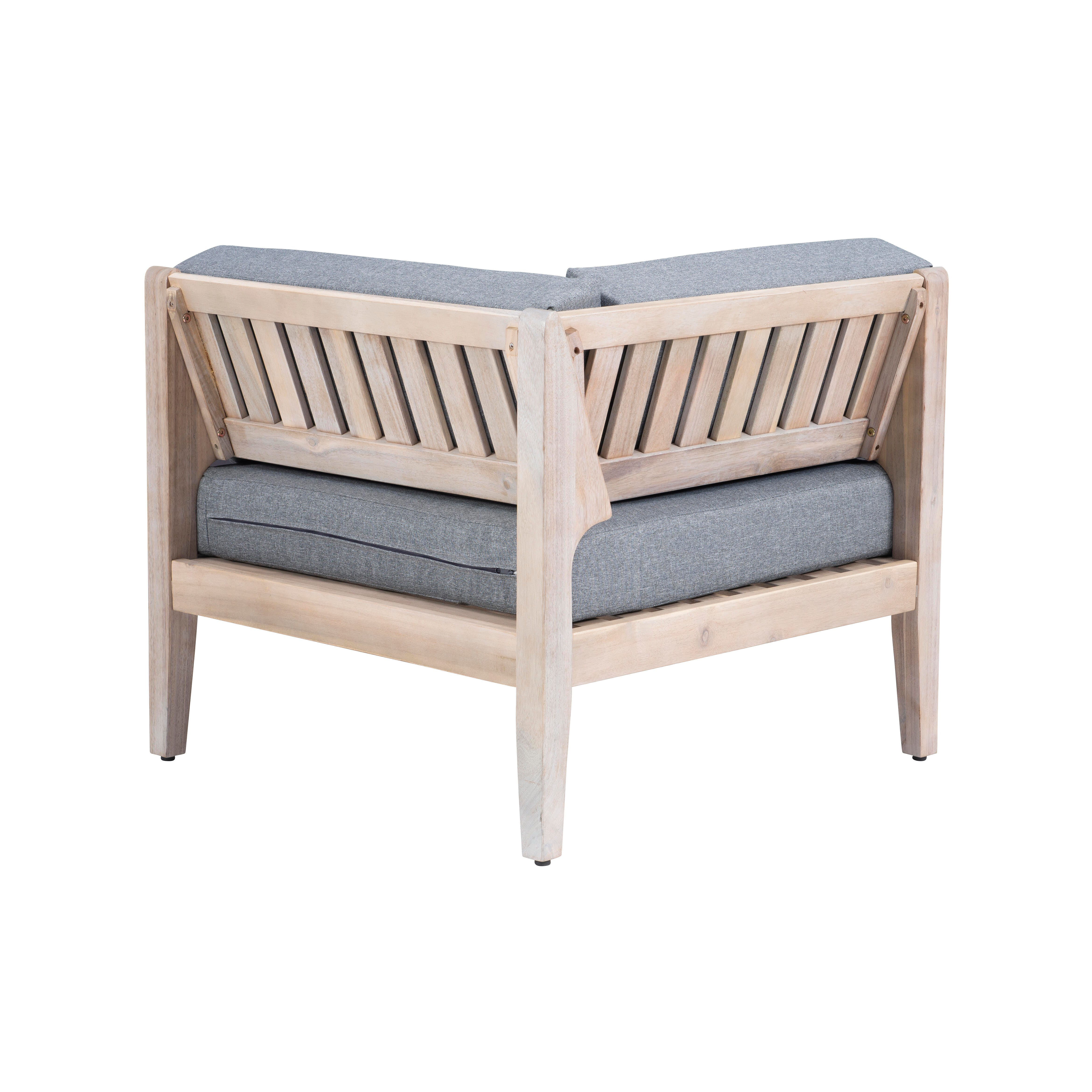 Linon Parker 4-Piece Outdoor Sectional Set, Natural, large