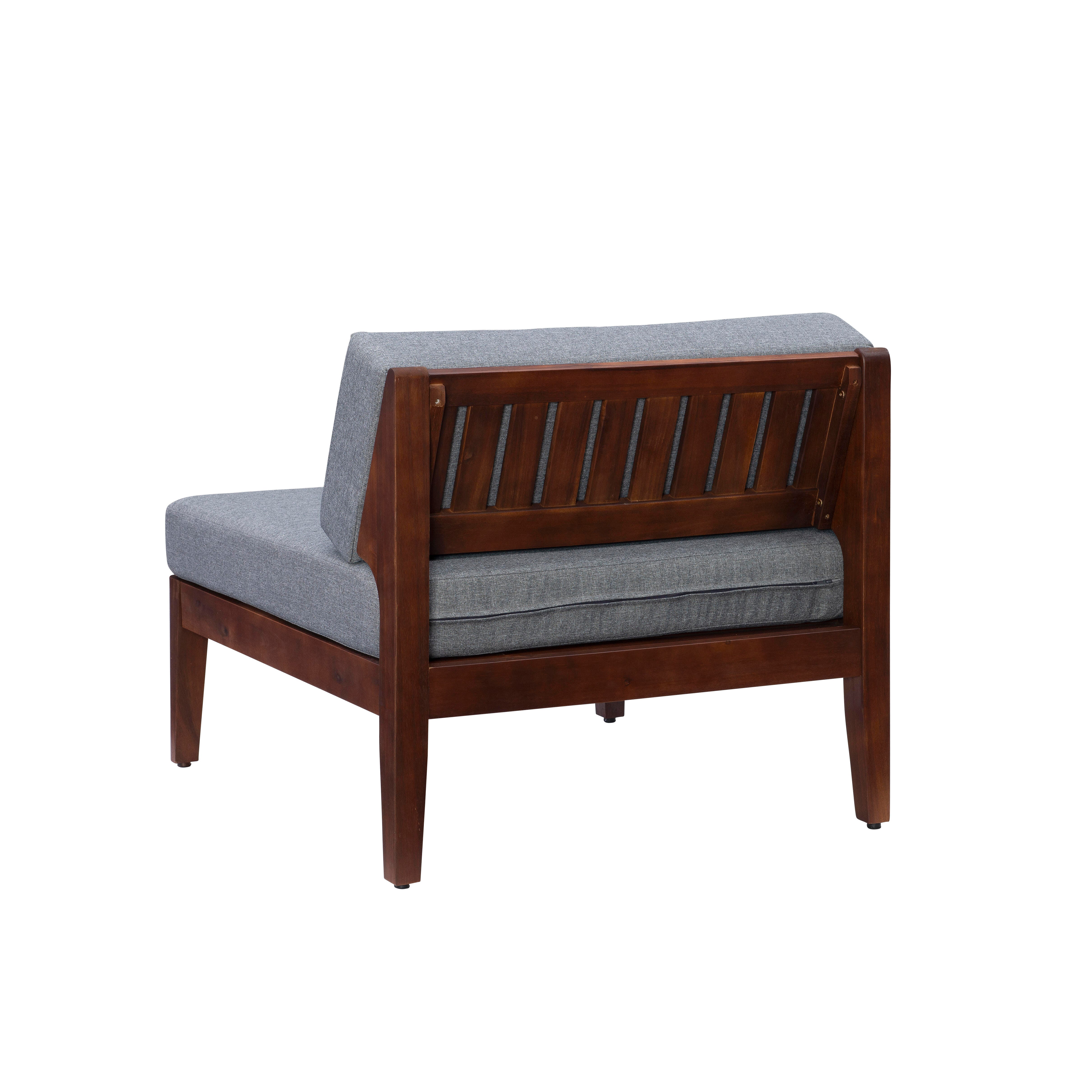 Linon Parker 4-Piece Outdoor Sectional Set, Walnut, large