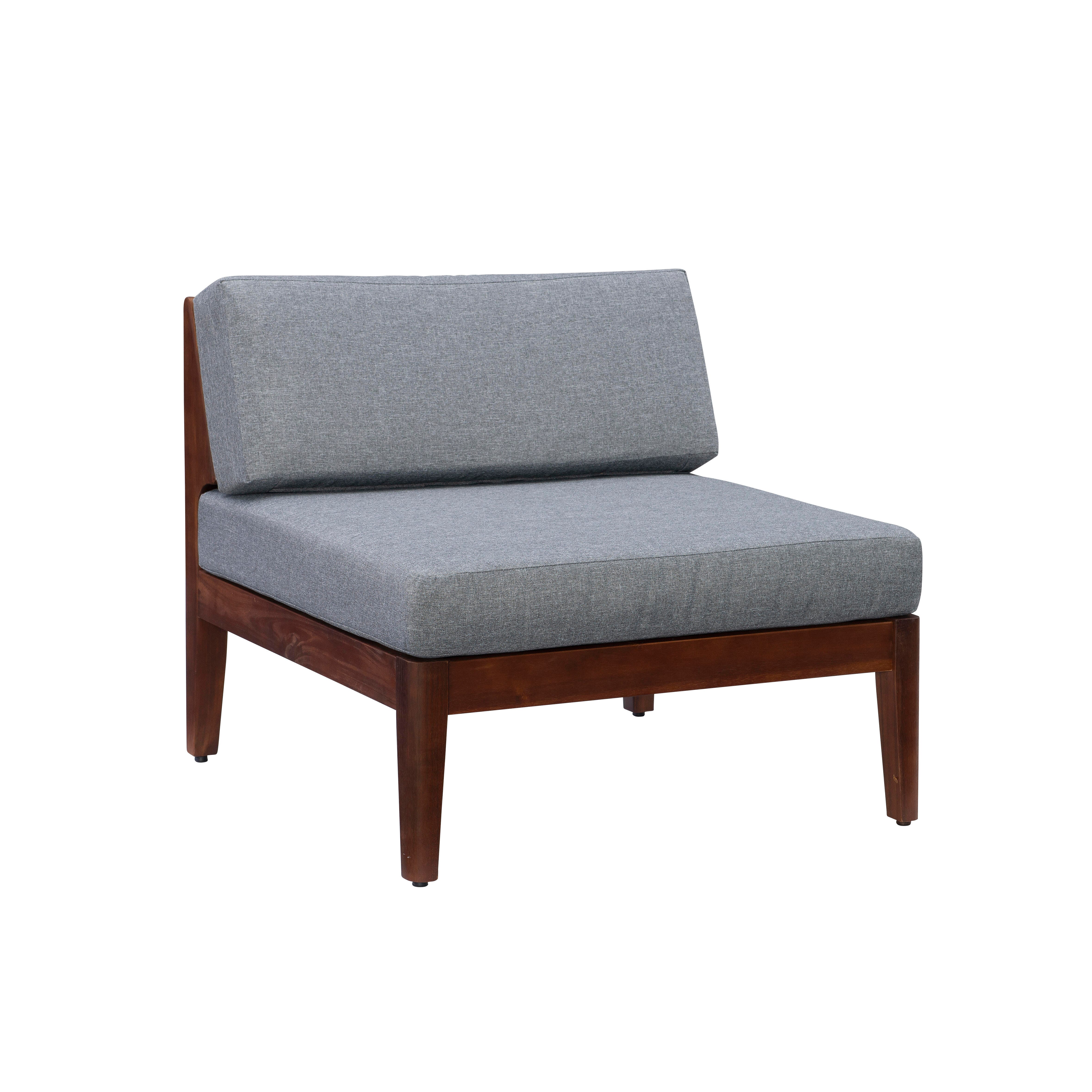 Linon Parker 4-Piece Outdoor Sectional Set, Walnut, large