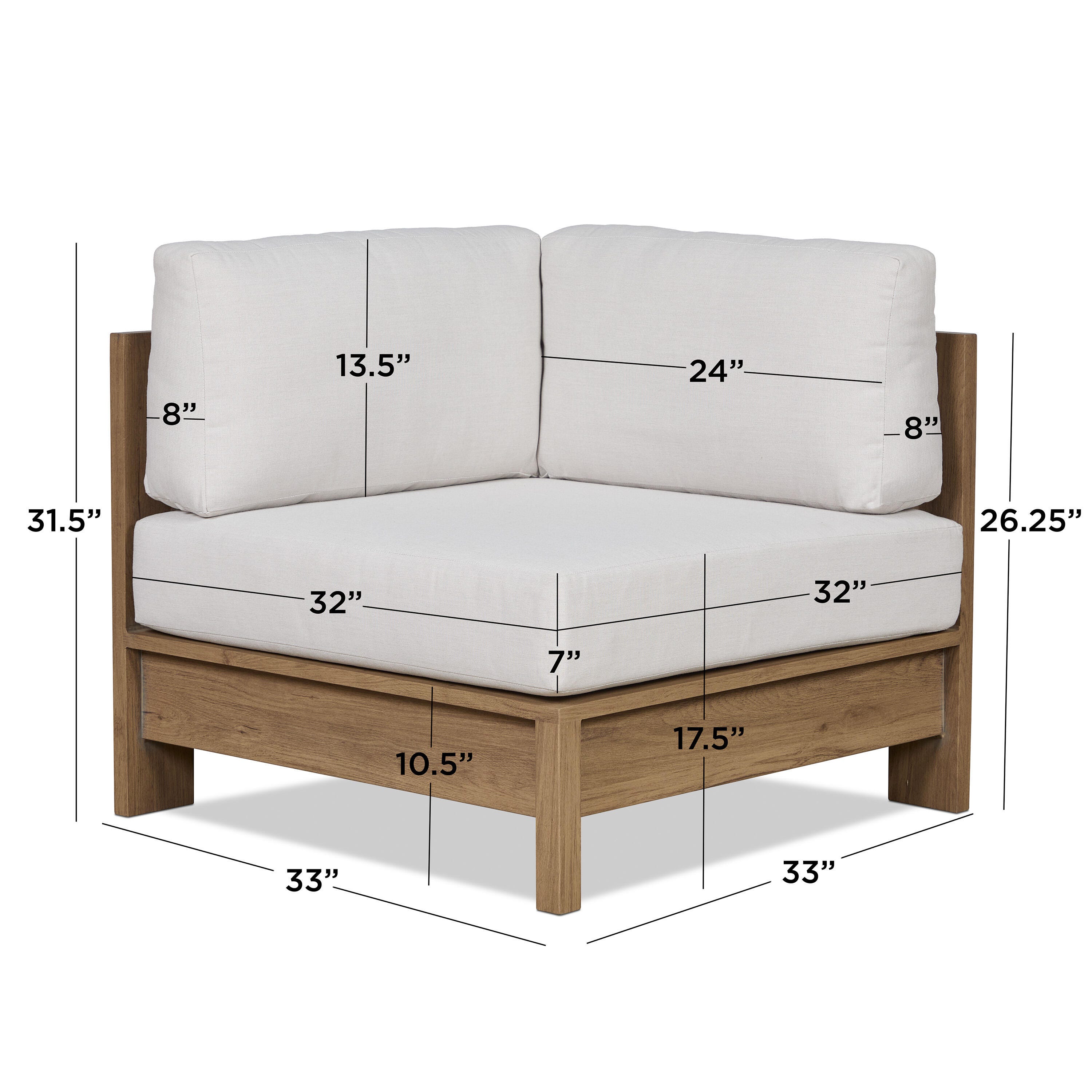 Real Flame Stratton 5-Piece Outdoor Sectional, , large