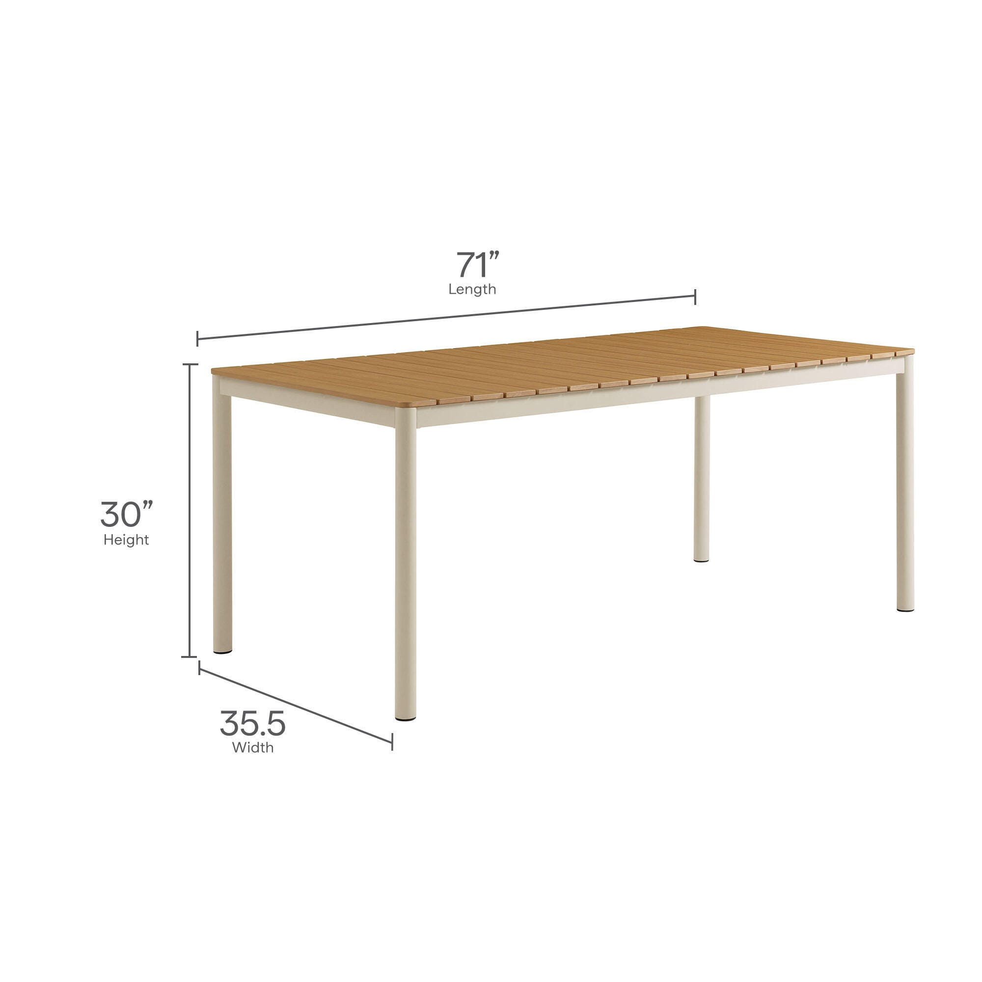 Modway Finn Outdoor Dining Table and 2 Benches, , large